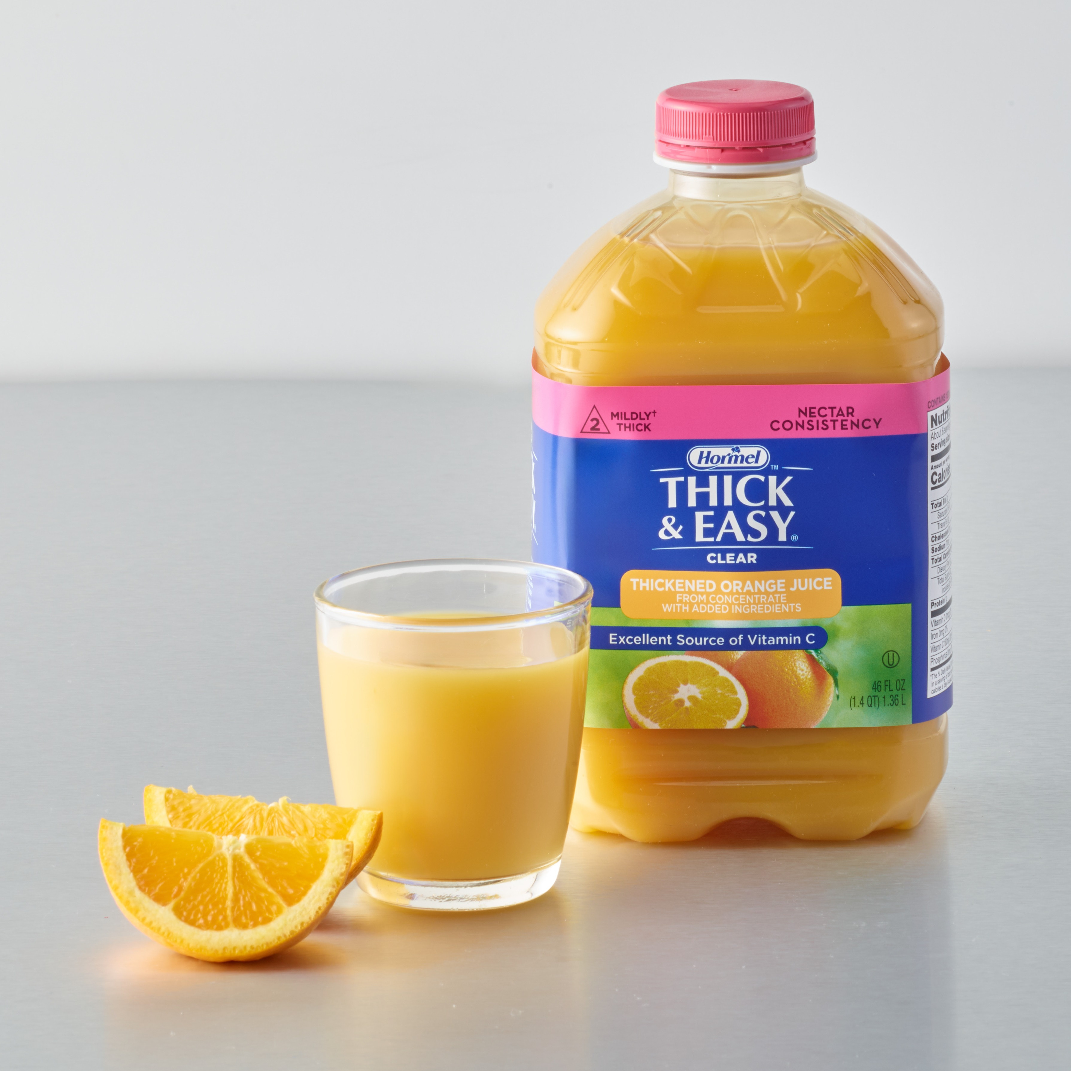 Thick & Easy Ready to Use Thickened Beverage, Orange Juice Flavor, 46 oz., Bottle