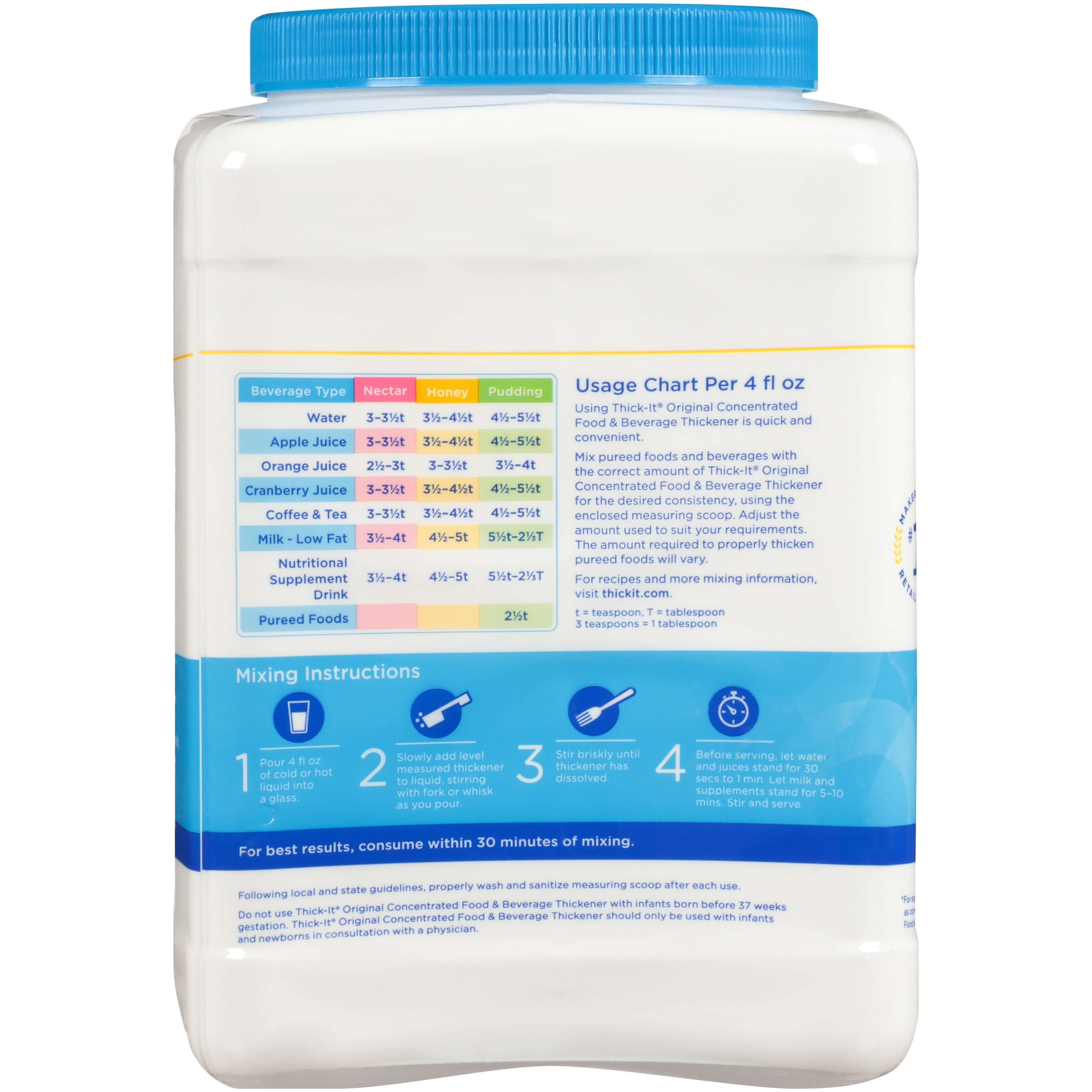 Thick-It Food and Beverage Thickener Original Concentrated, Unflavored Powder, 36 oz., Canister, J587-C6800, 1 Canister