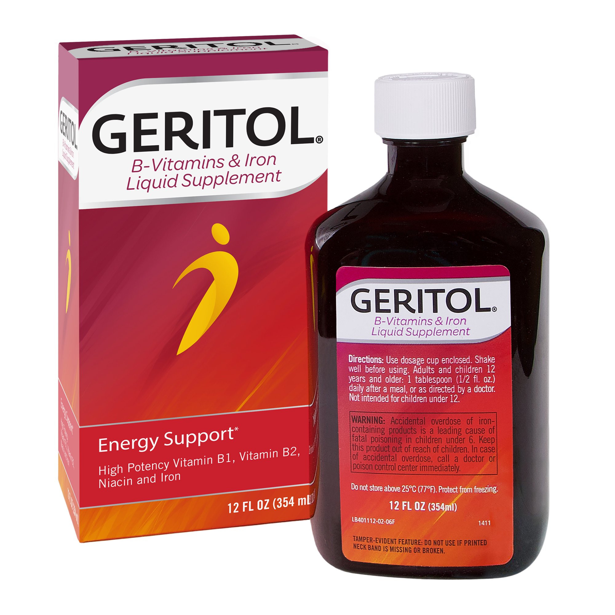 Geritol Multivitamin Supplement 12 oz. Bottle, Unflavored, 46017001112, 1 Bottle