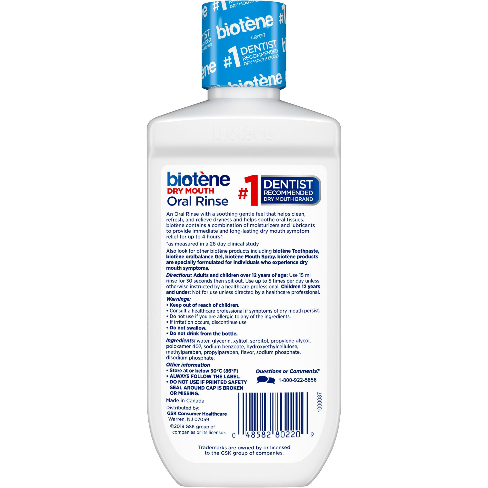 Biotene Mouth Moisturizer, 8 oz. Liquid, 4858280220, 1 Bottle