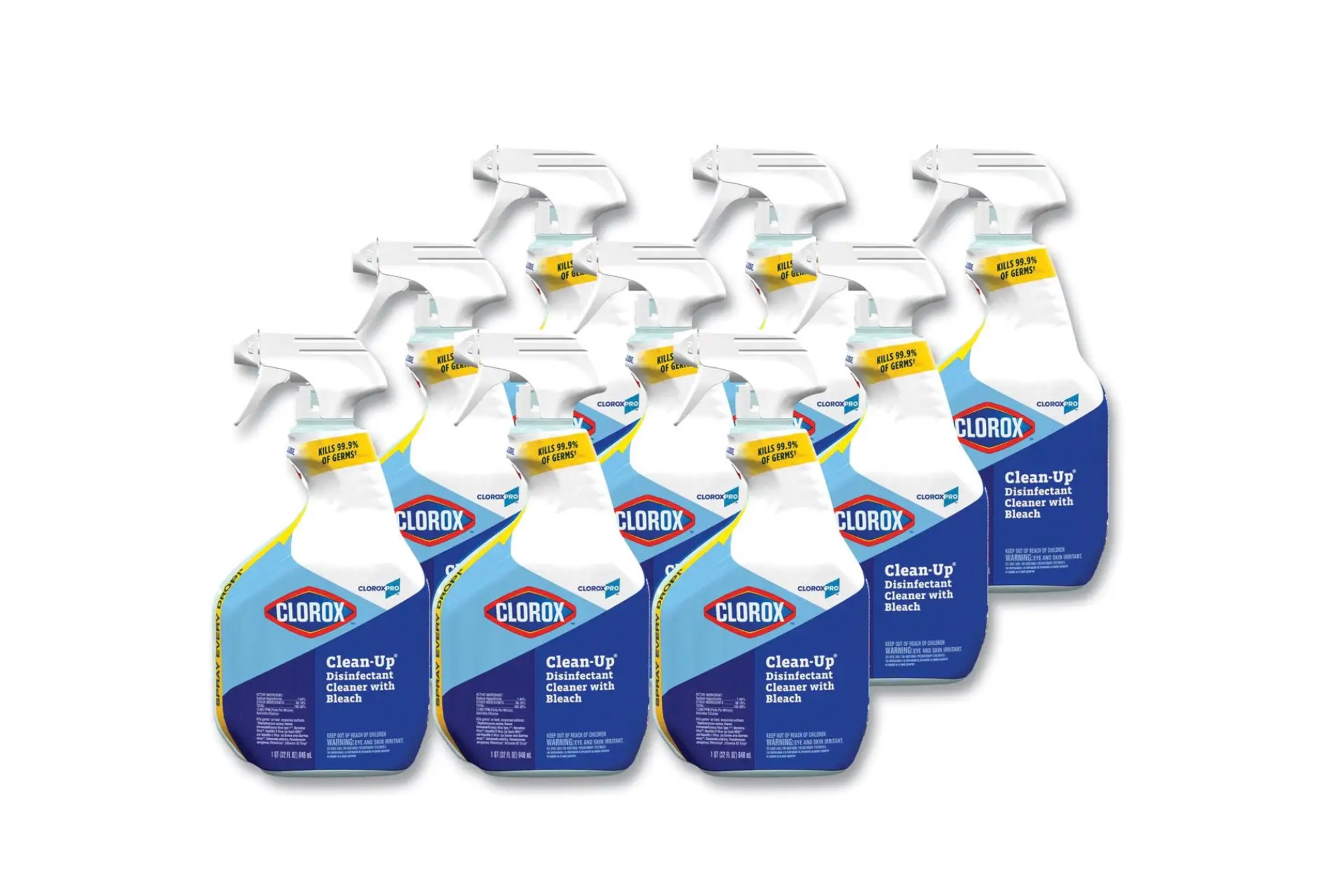 Clorox Clean-Up with Bleach Surface Disinfectant, 35417CT, Case of 9 Bottles