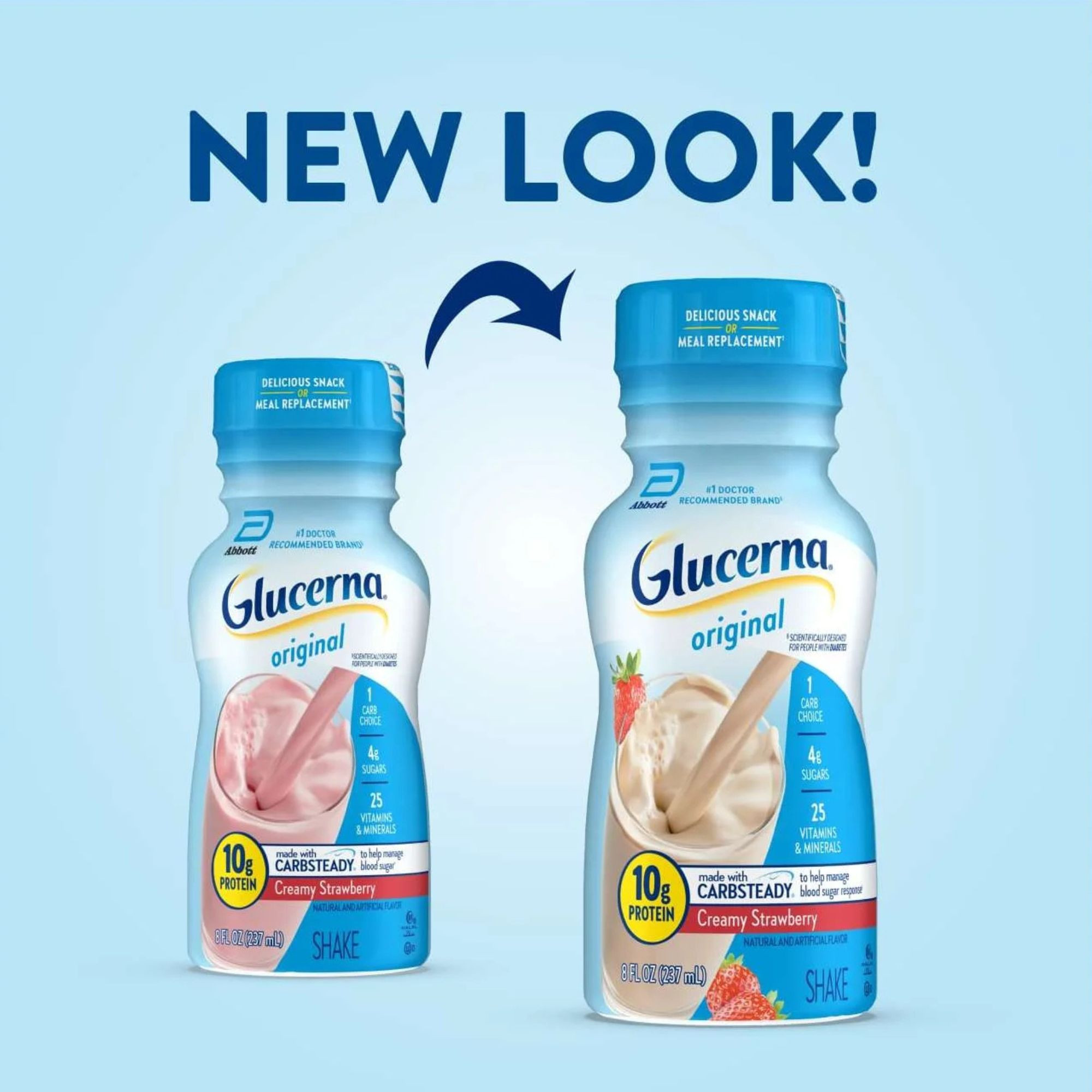 Glucerna Ready to Use Oral Supplement Shake, Bottle, Creamy Strawberry Flavor, 8 oz.