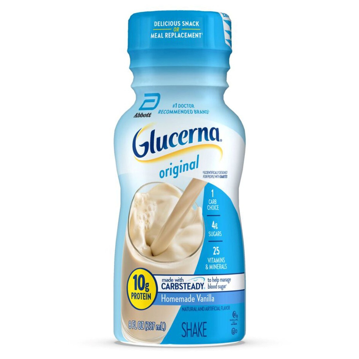 Glucerna Ready to Use Oral Supplement Shake, Bottle, Vanilla Flavor, 8 oz.