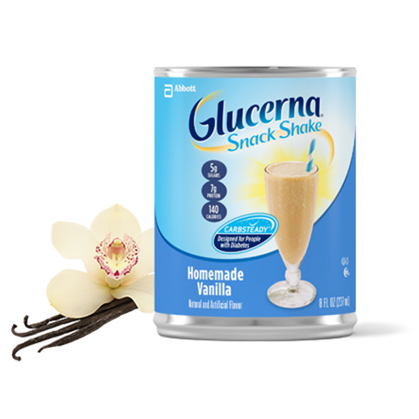 Glucerna Ready to Use Oral Supplement Shake, Can, Homemade Vanilla Flavor, 8 oz. , 59856, Case of 16 Cans