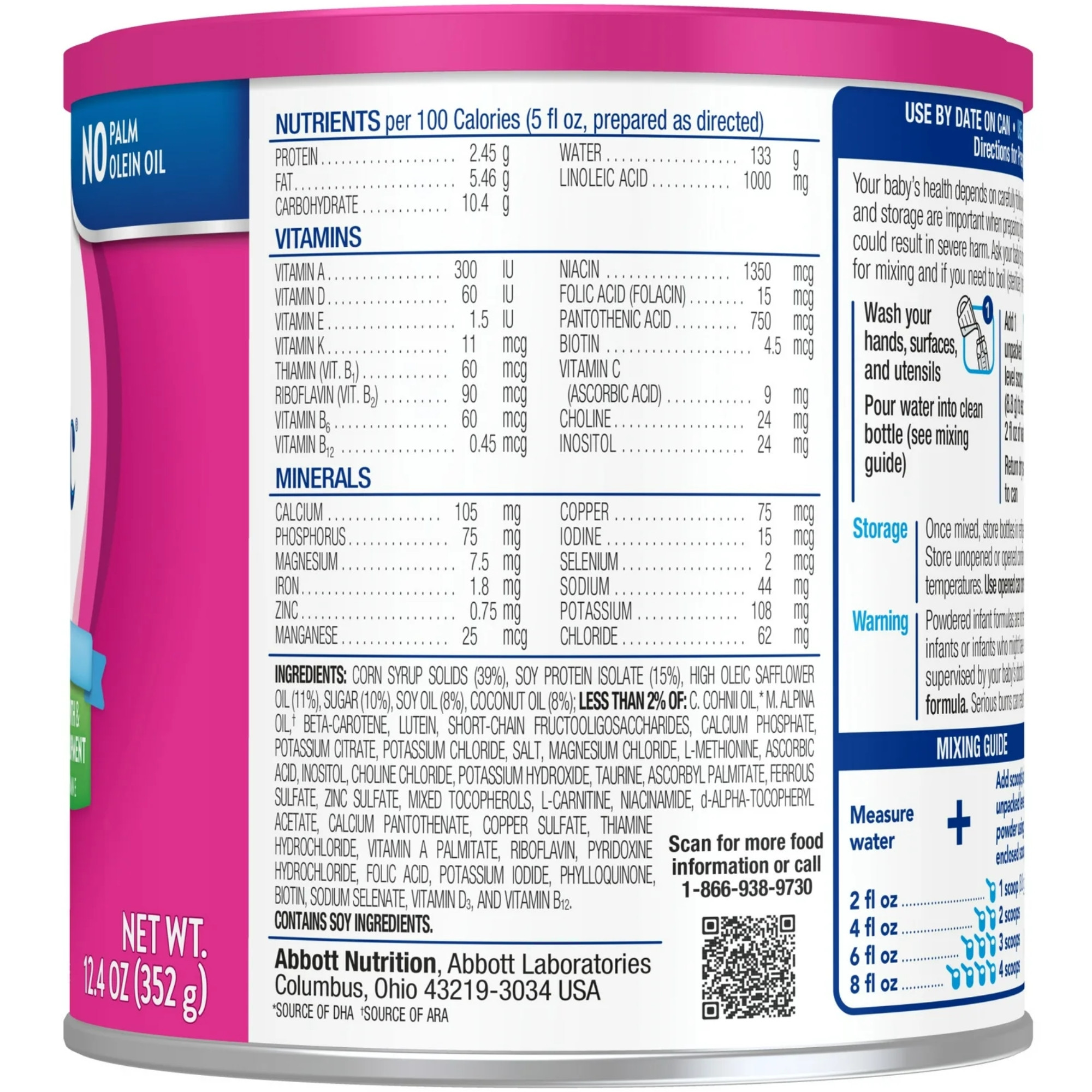 Similac Soy Isomil For Fussiness and Gas Infant Formula Powder, 12.4 oz., Can