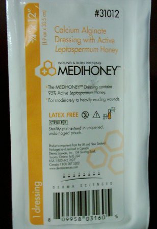 MEDIHONEY Calcium Alginate Dressing Rope, 3/4 Inch, Sterile, 31012, 3/4 x 12 Inch - Box of 5 Dressings