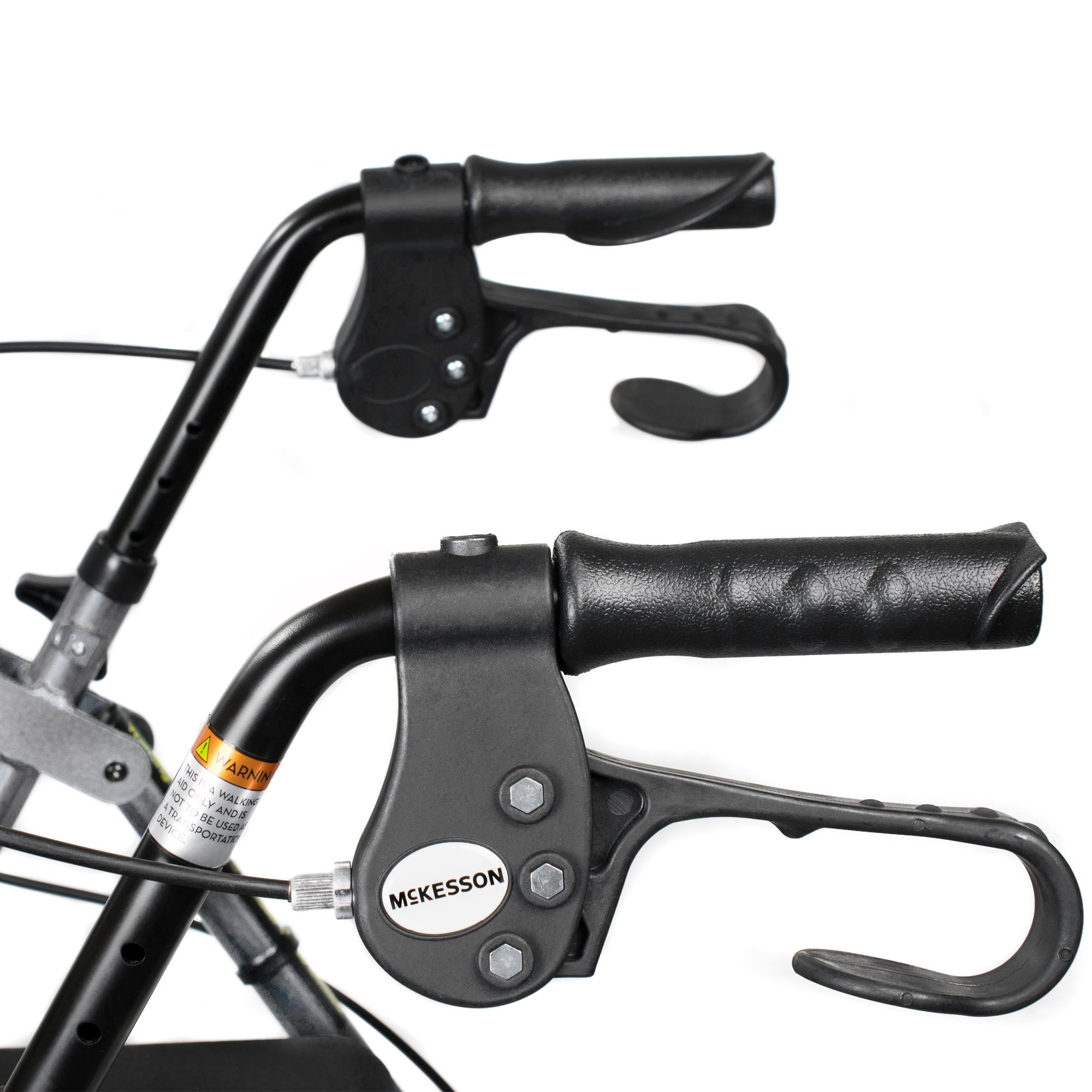 McKesson Folding 4 Wheel Rollator, Silver, Aluminum Frame, 146-R726SL, Silver