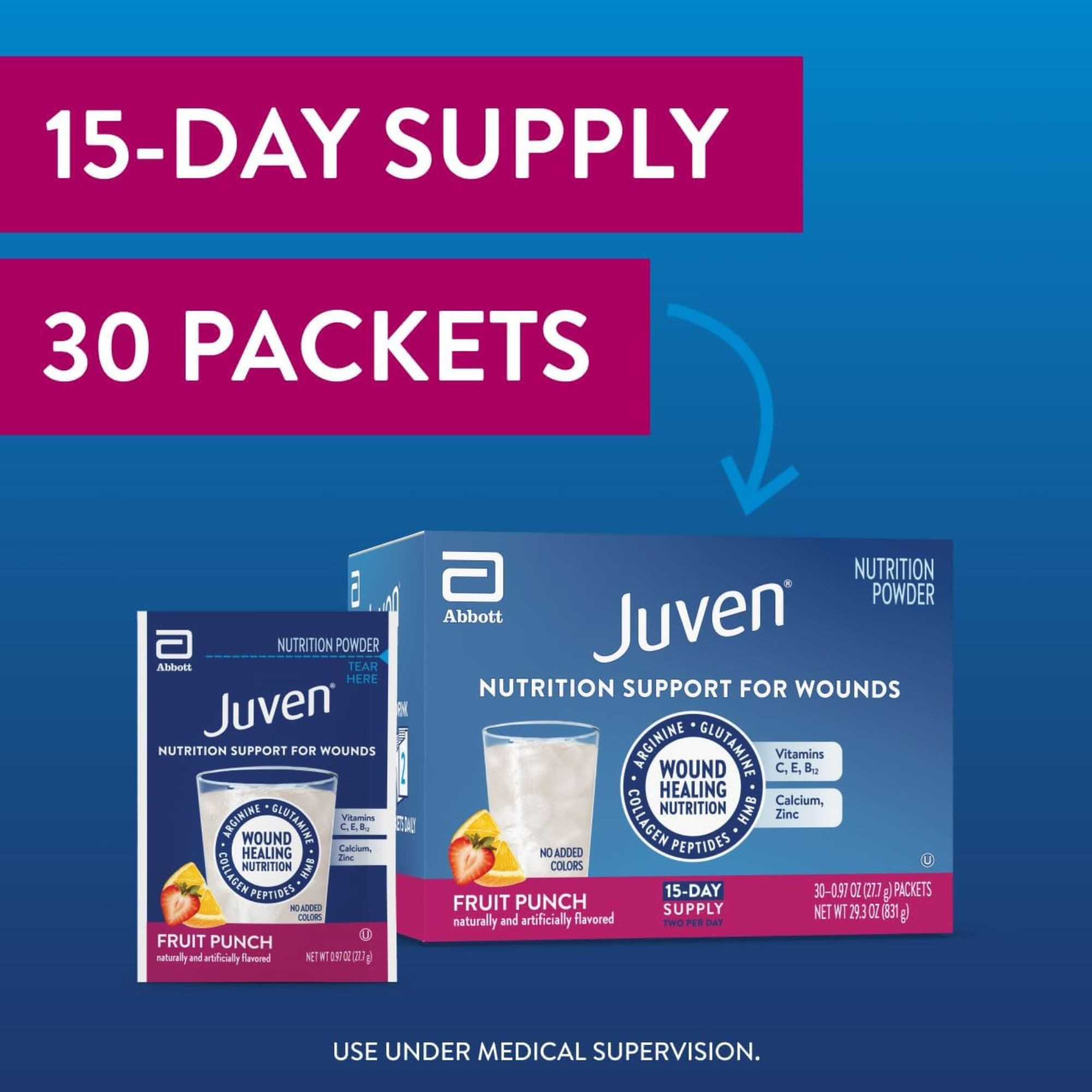 Juven Nutrition Support for Wound Healing, Fruit Punch