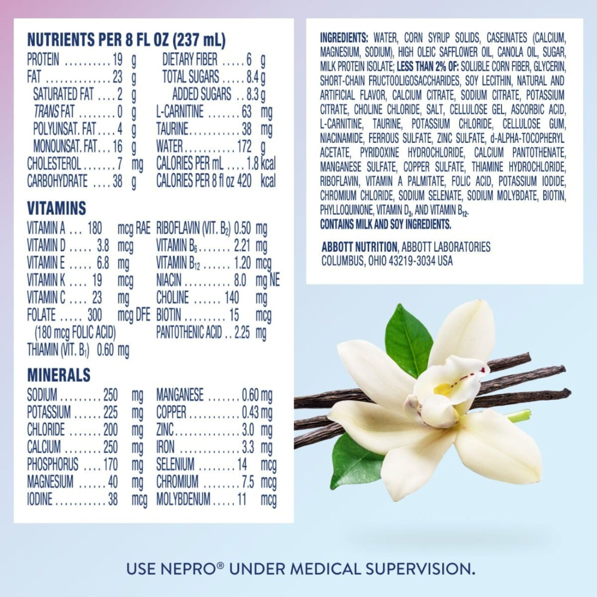 Nepro with Carbsteady Ready to Use Oral Supplement, Vanilla Flavor, 8 oz., Bottle