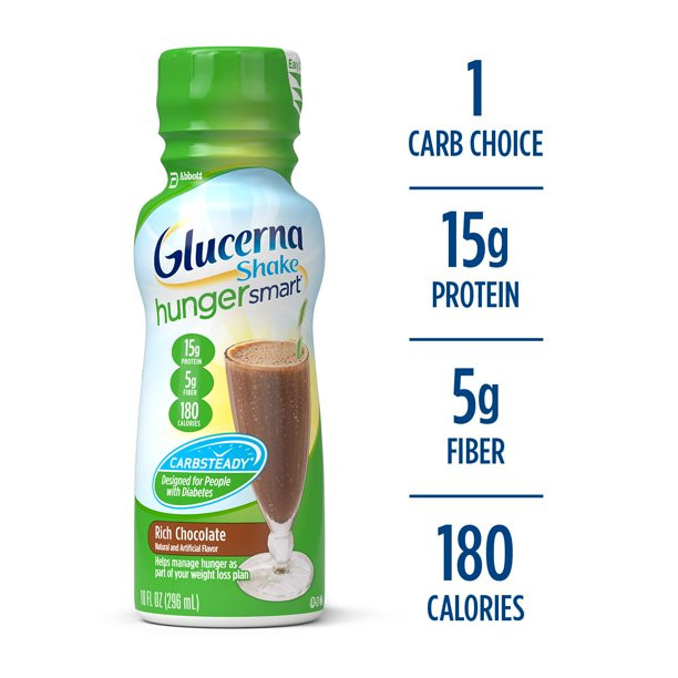 Glucerna Hunger Smart Ready to Use Oral Supplement, Rich Chocolate Flavor, 10 oz., Bottle