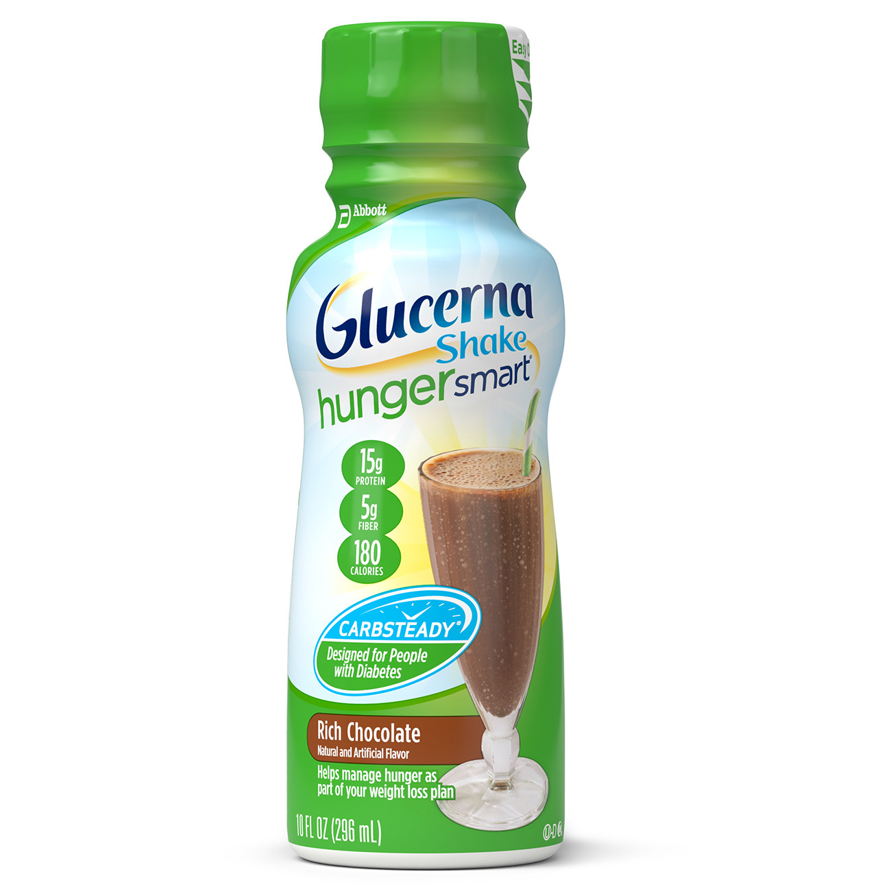 Glucerna Hunger Smart Ready to Use Oral Supplement, Rich Chocolate Flavor, 10 oz., Bottle
