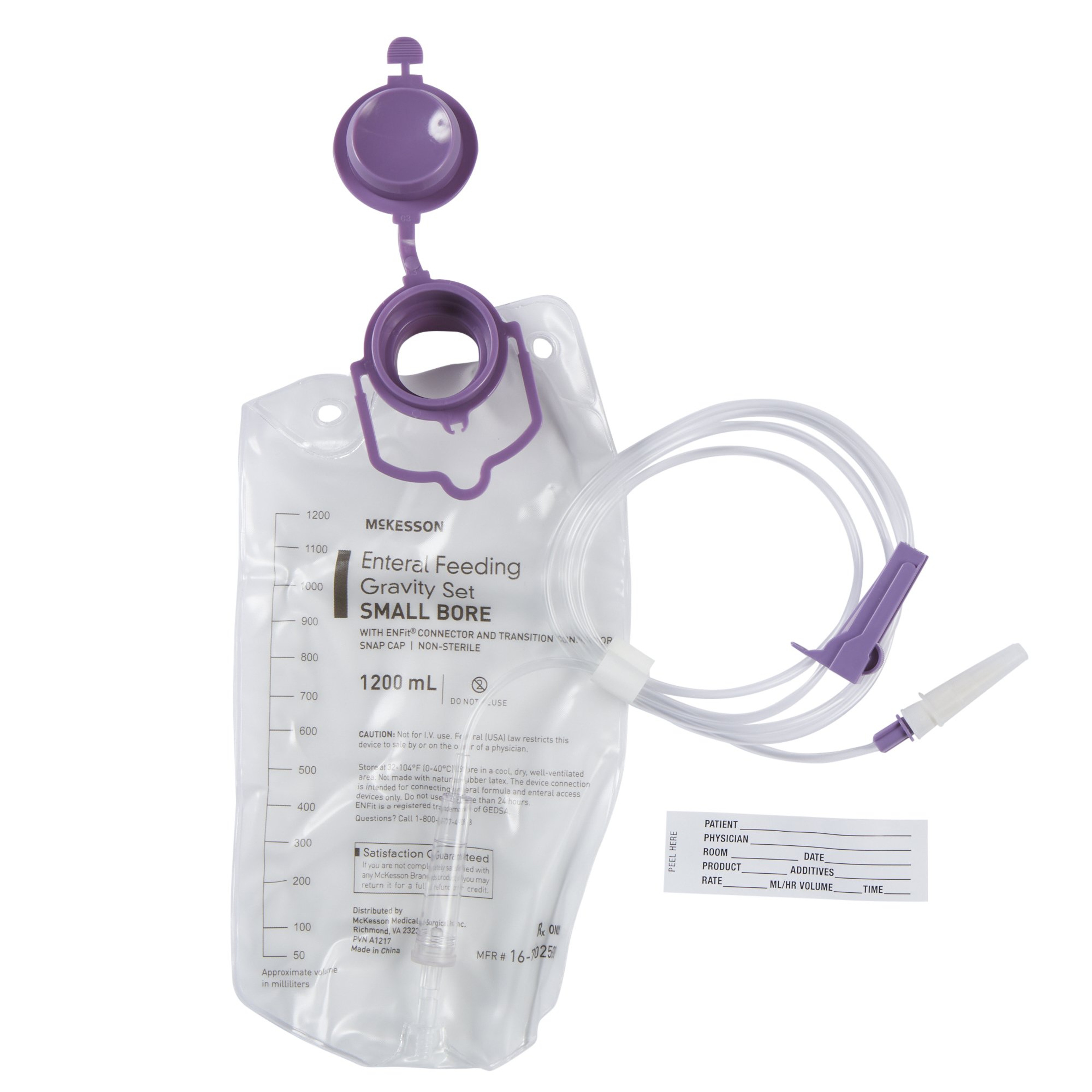 McKesson Gravity Feeding Bag Set, 1200 mL