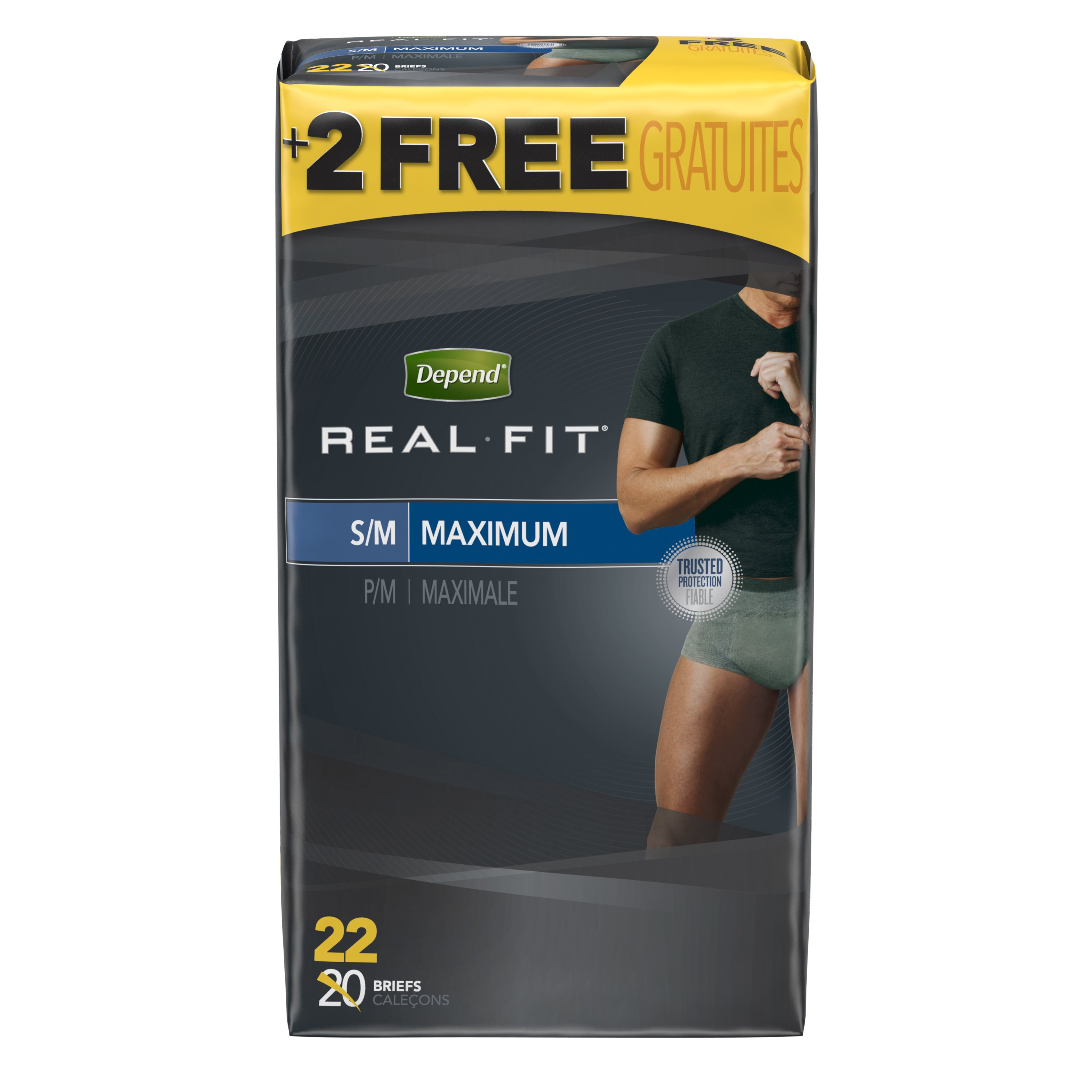 Depend Real Fit Disposable Male Adult Pull On Underwear with Tear Away Seams, Heavy Absorbency, 50976, Small (28-40") - Case of 44