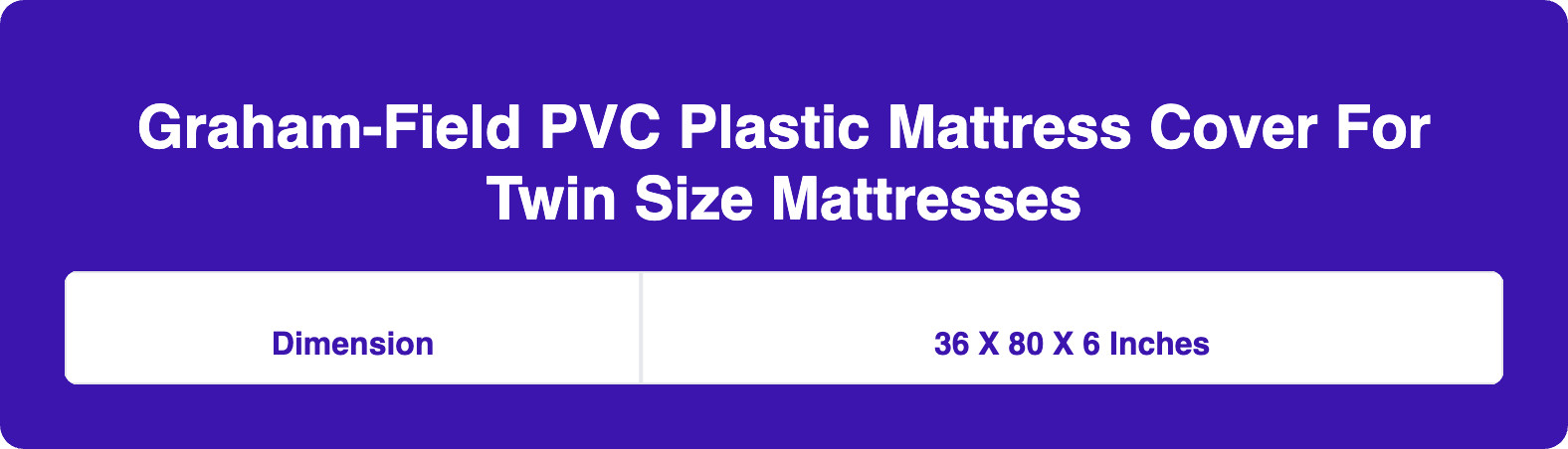 Graham-Field PVC Plastic Mattress Cover For Twin Size Mattresses