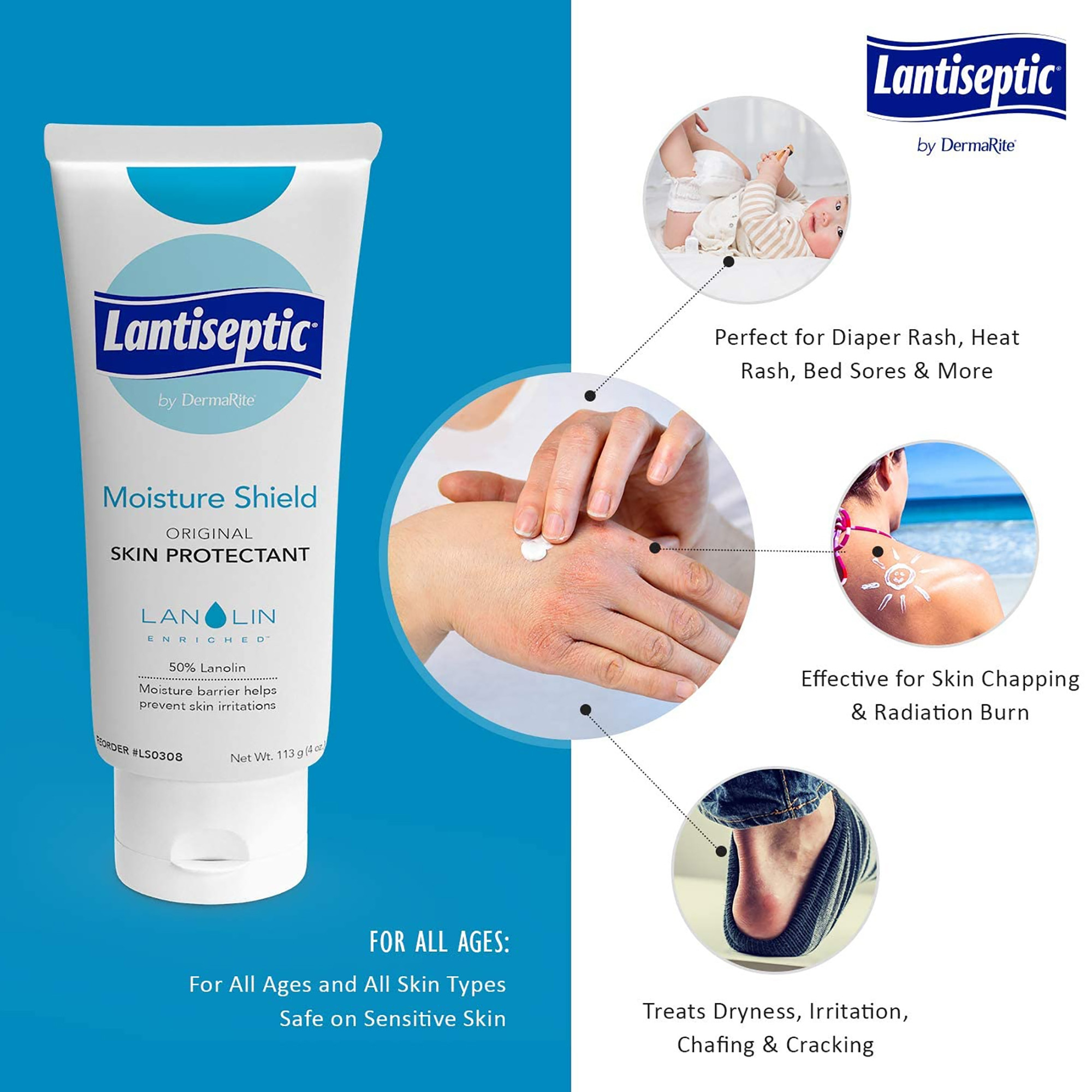 Lantiseptic Moisture Shield Skin Protectant, Tube, Scented, 4 oz.