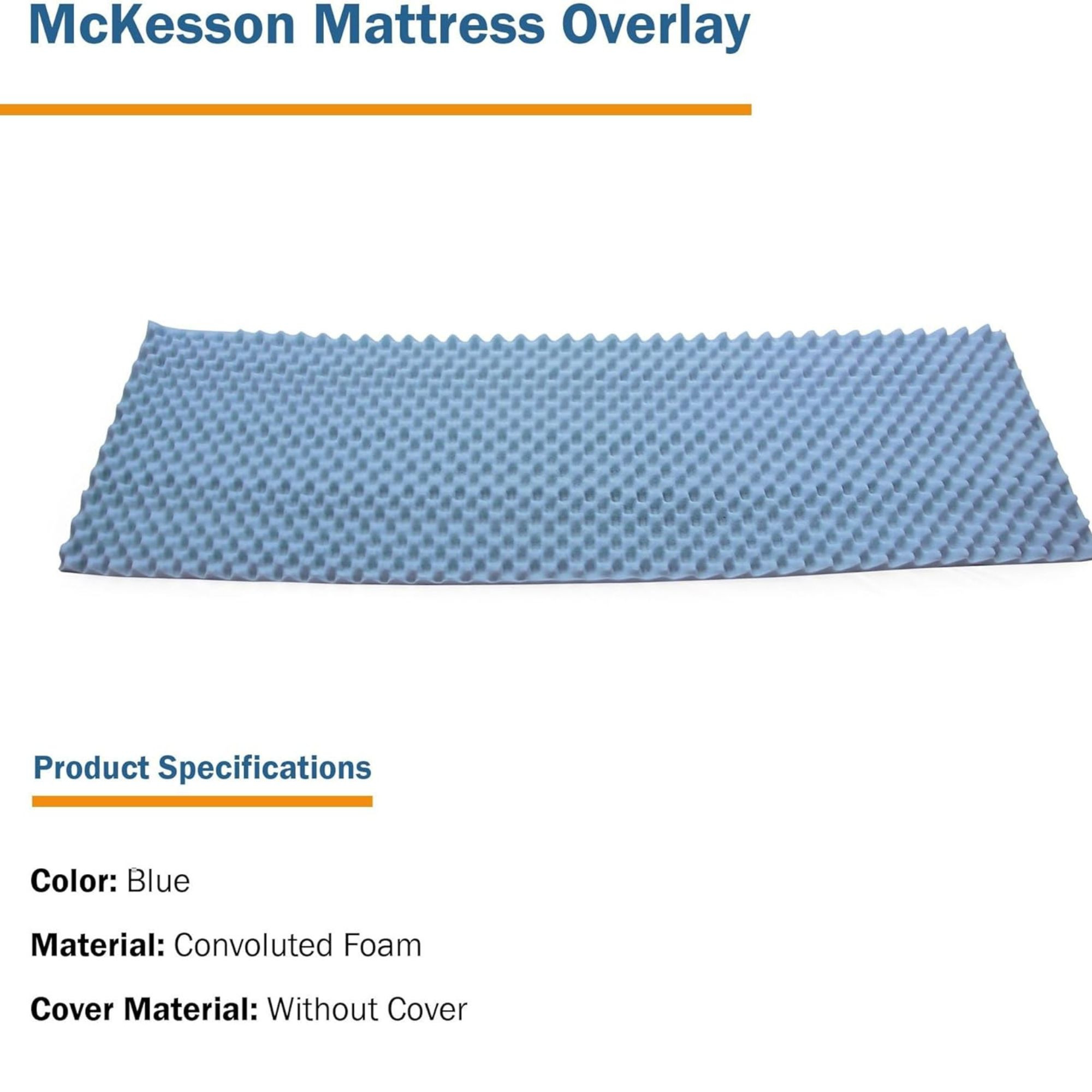 McKesson Convoluted Foam Mattress Overlay, Multiple Sizes