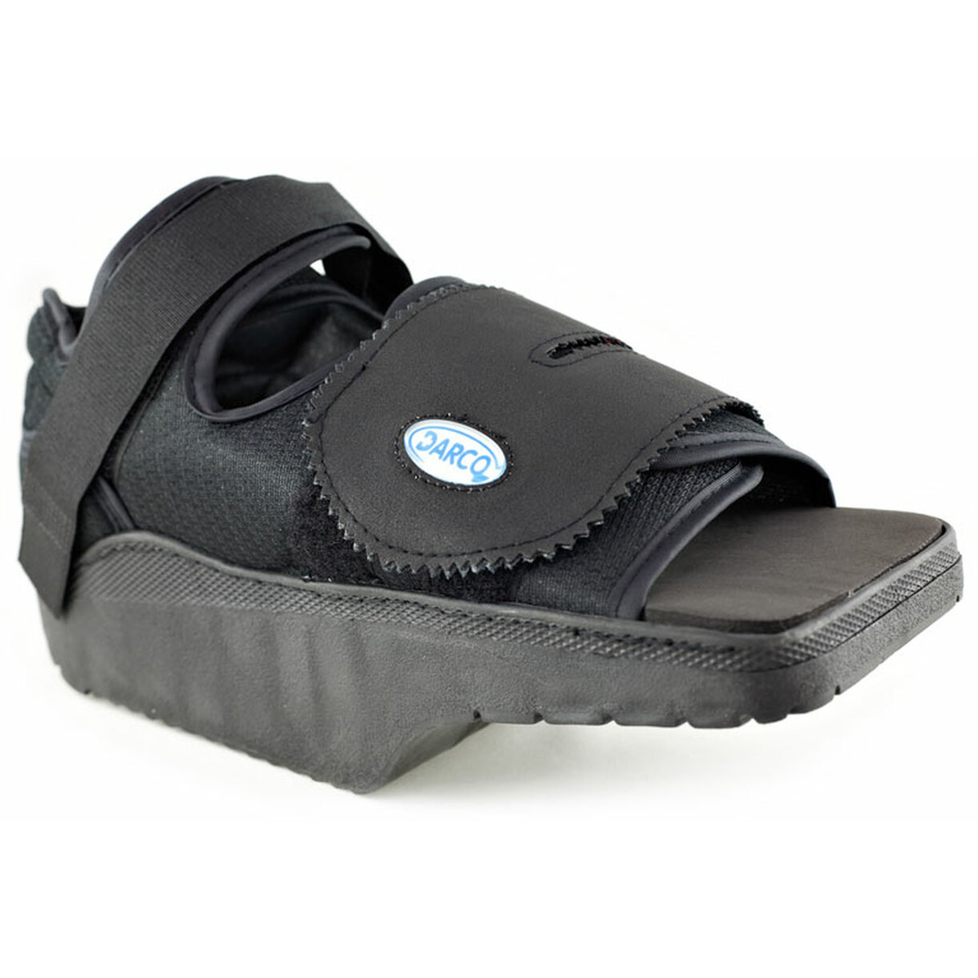 Darco Softie Black Post-Op OrthoWedge Shoe, Unisex, Unisex Medium, OQ2B-EA1, Right Side View, (Female 10.5-13, Male 8.5-10)