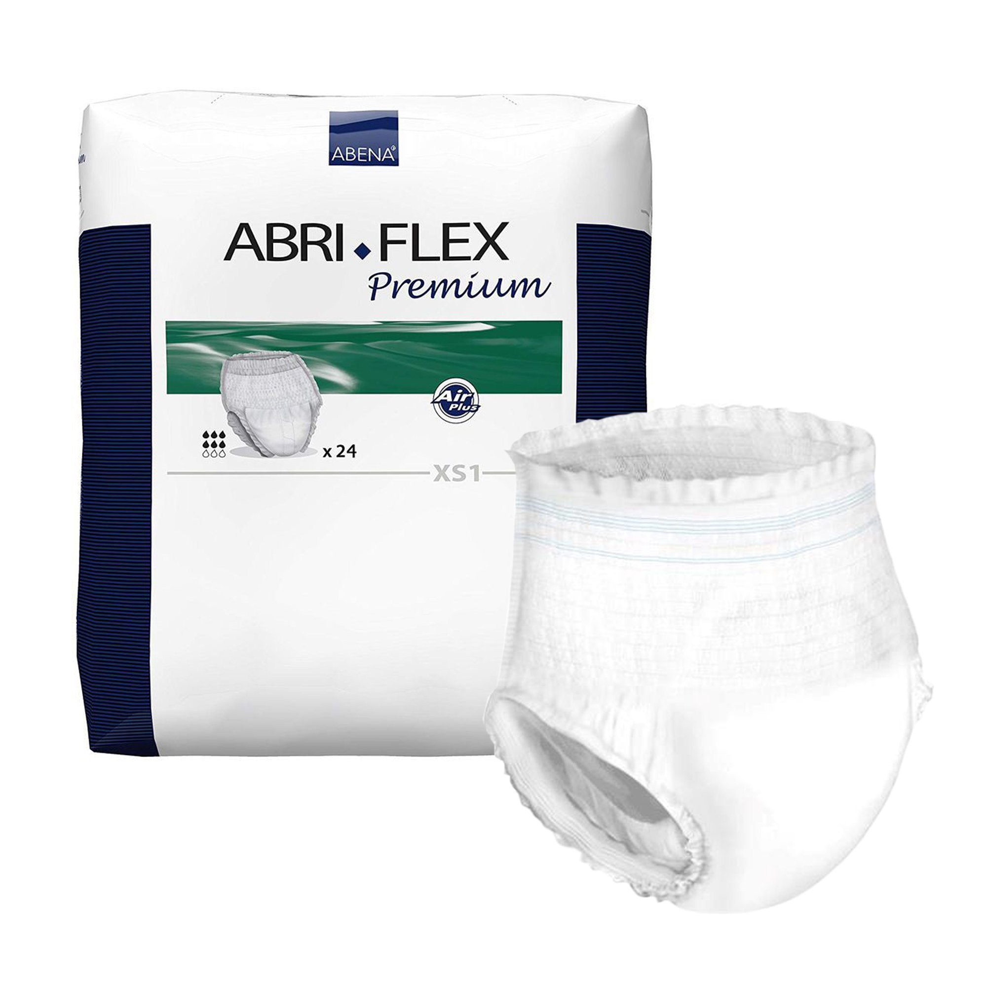 Abri-Flex Premium XS1 Unisex Adult Disposable Pull On Diaper, Moderate Absorbency, 1000003163, X-Small (17.5-27.5") - Bag of 24