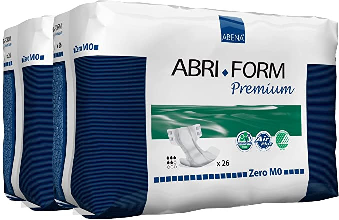 Abri-Form Premium M0 Unisex Adult Disposable Diaper with tabs, Moderate Absorbency