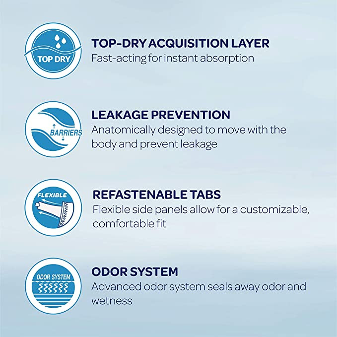 Abri-Form Premium XS2 Unisex Adult Disposable Diaper with tabs, Heavy Absorbency