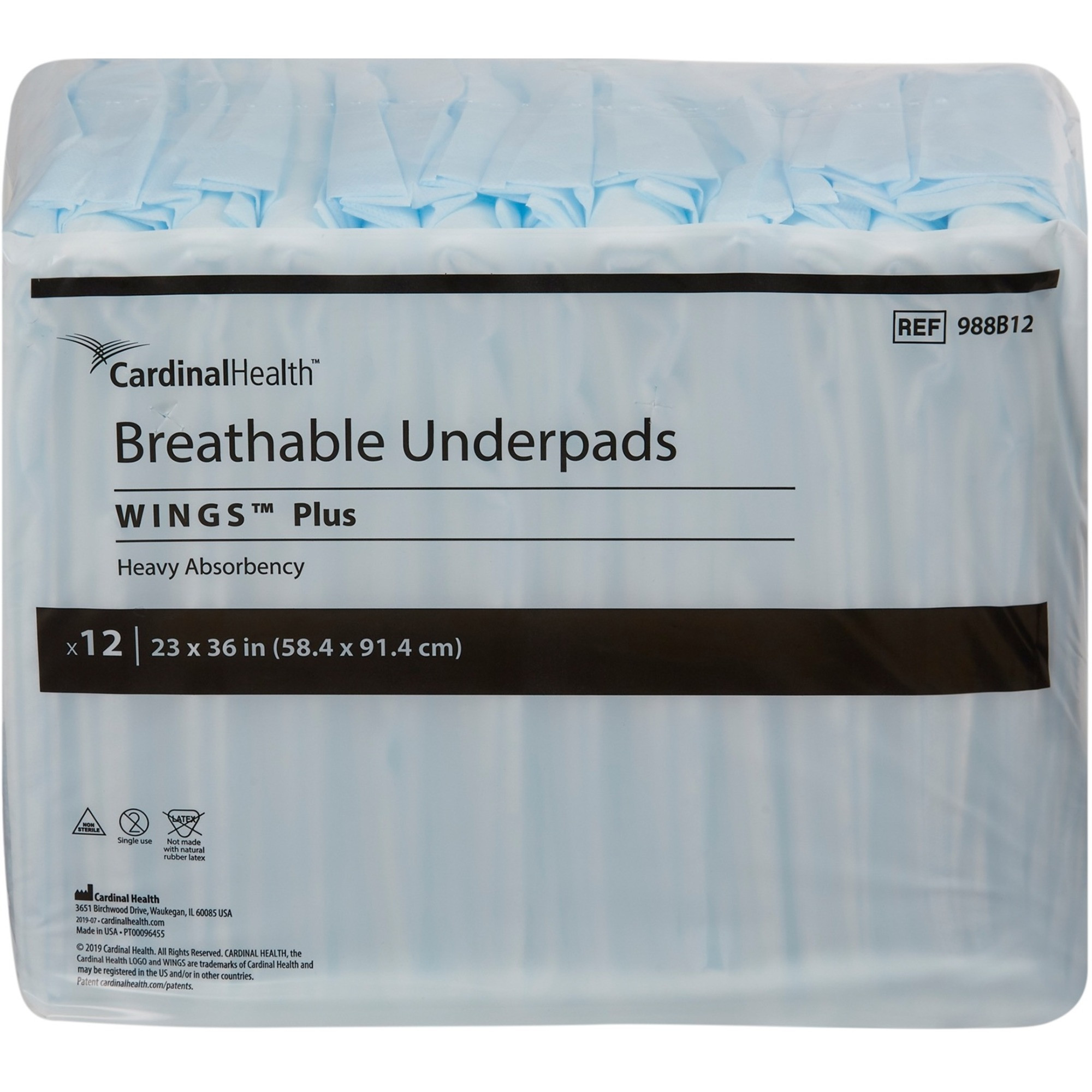 Wings Breathable Plus Low Air Loss Disposable Underpad, Heavy Absorbency