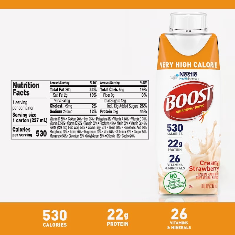 Boost Very High Calorie Nutritional Drink, Strawberry