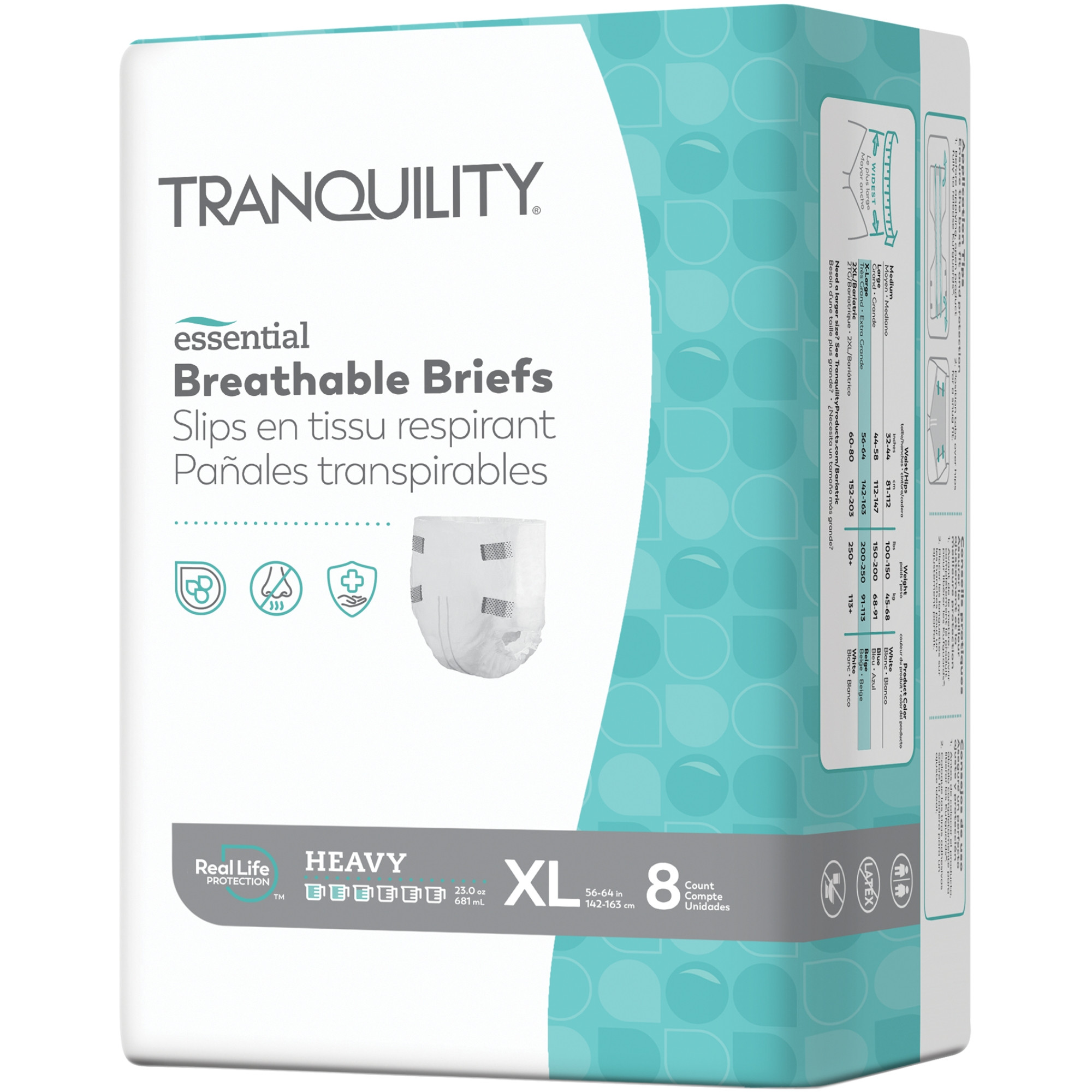 Tranquility Essential Breathable Adult Briefs with Tabs, Heavy Absorbency