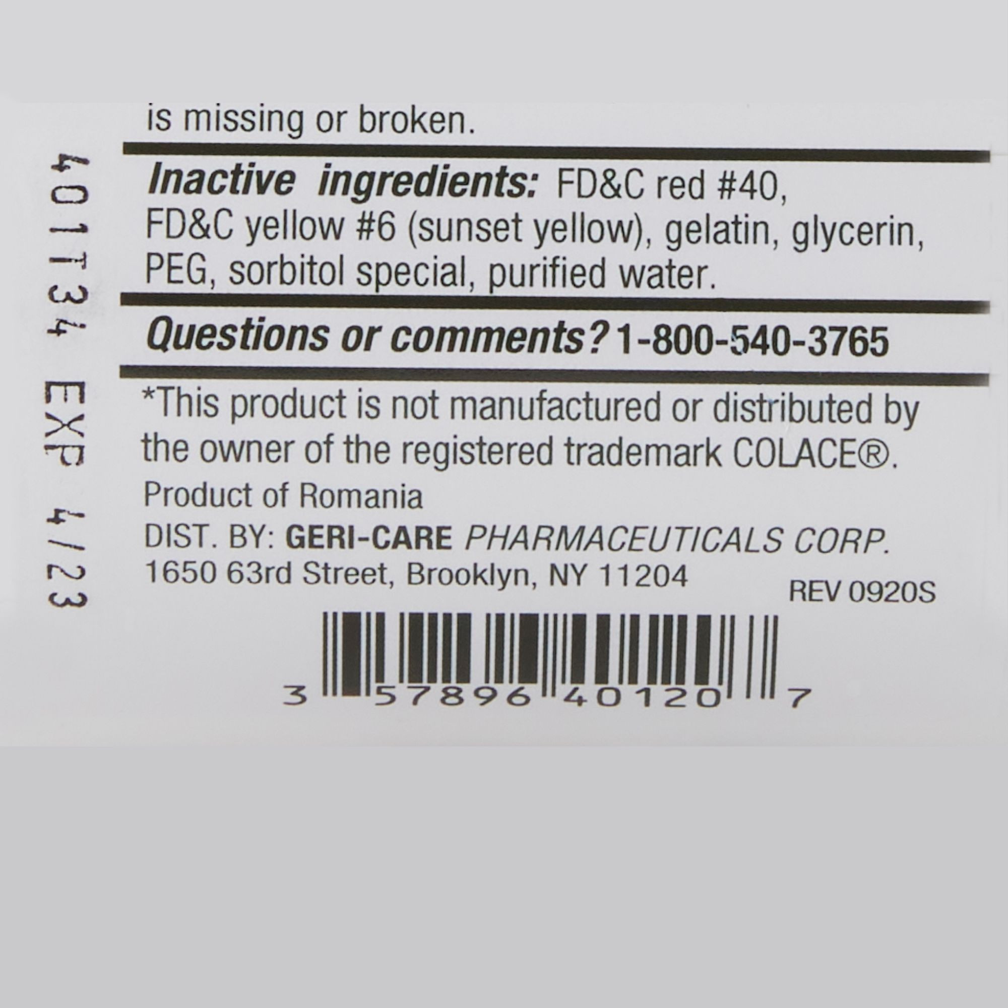 Geri-Care Stool Softener Docusate Sodium