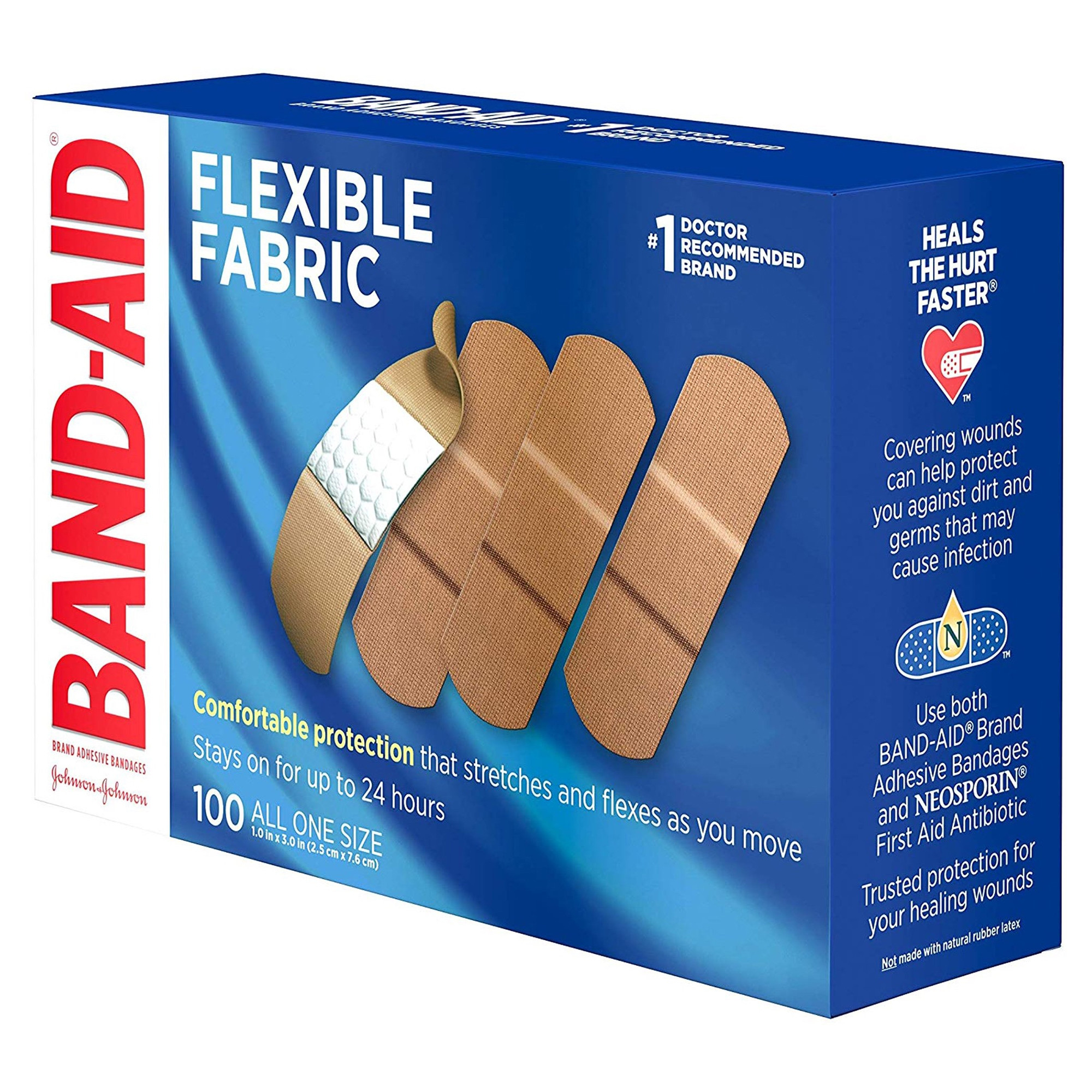 Band-Aid Flexible Fabric Adhesive Bandages, 1 X 3"
