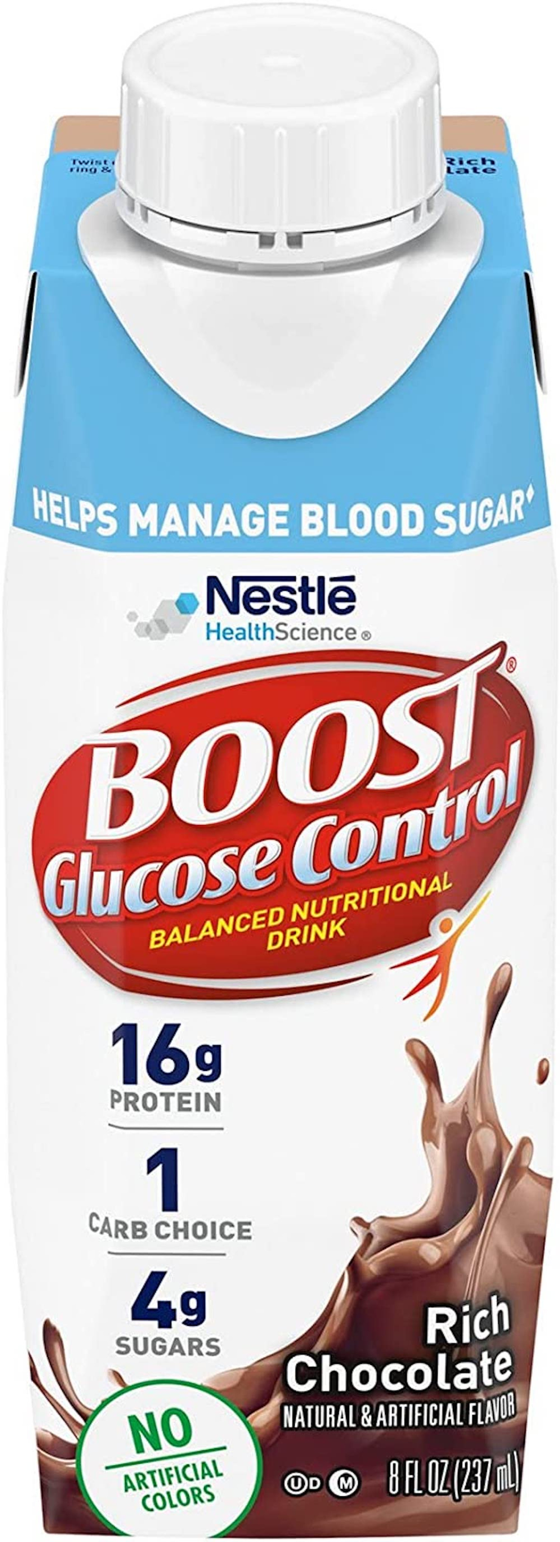Boost Glucose Control Balanced Nutritional Drink, Carton, 8 oz., Rich Chocolate