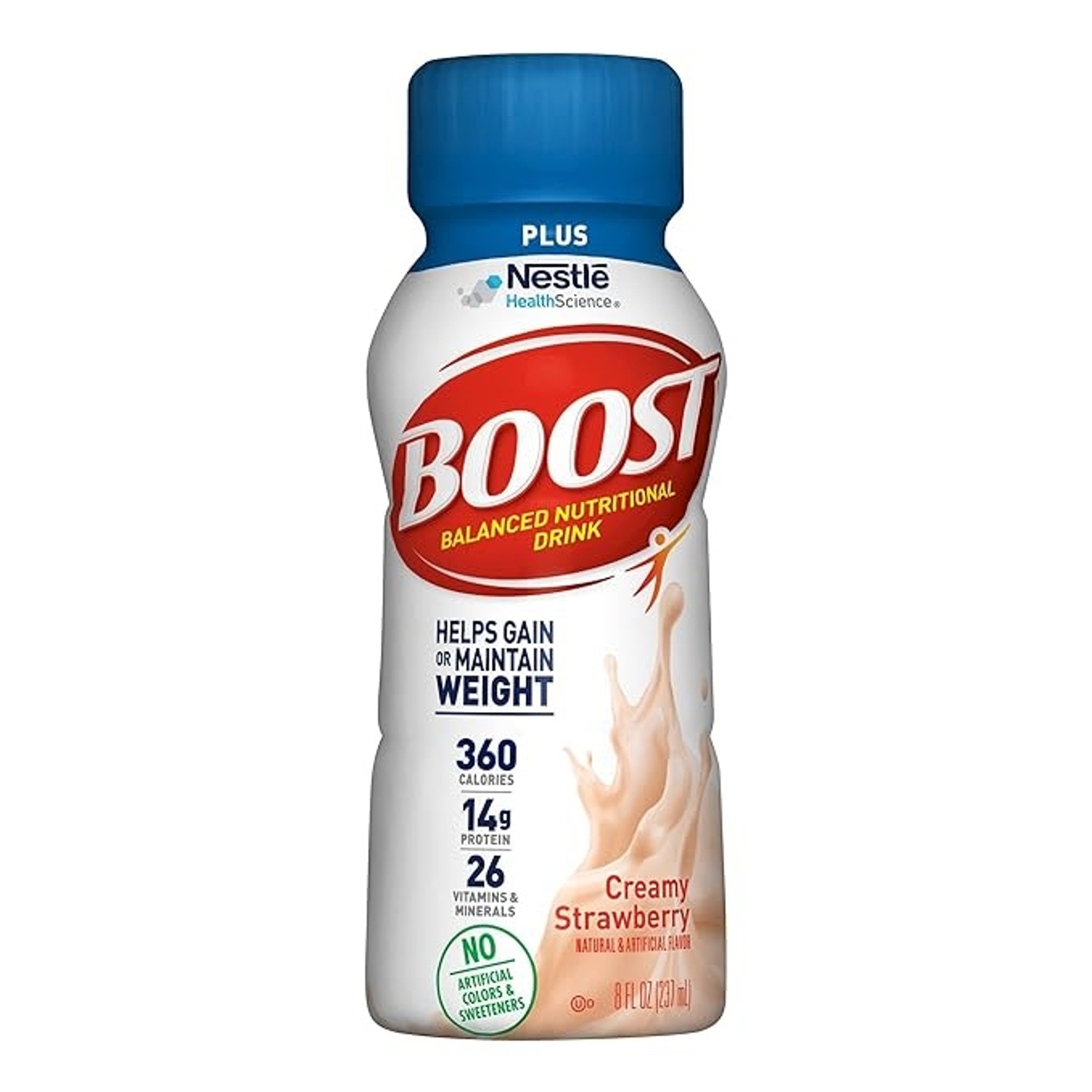 Boost Plus Balanced Nutritional Drink, Bottle, 8 oz., Creamy Strawberry