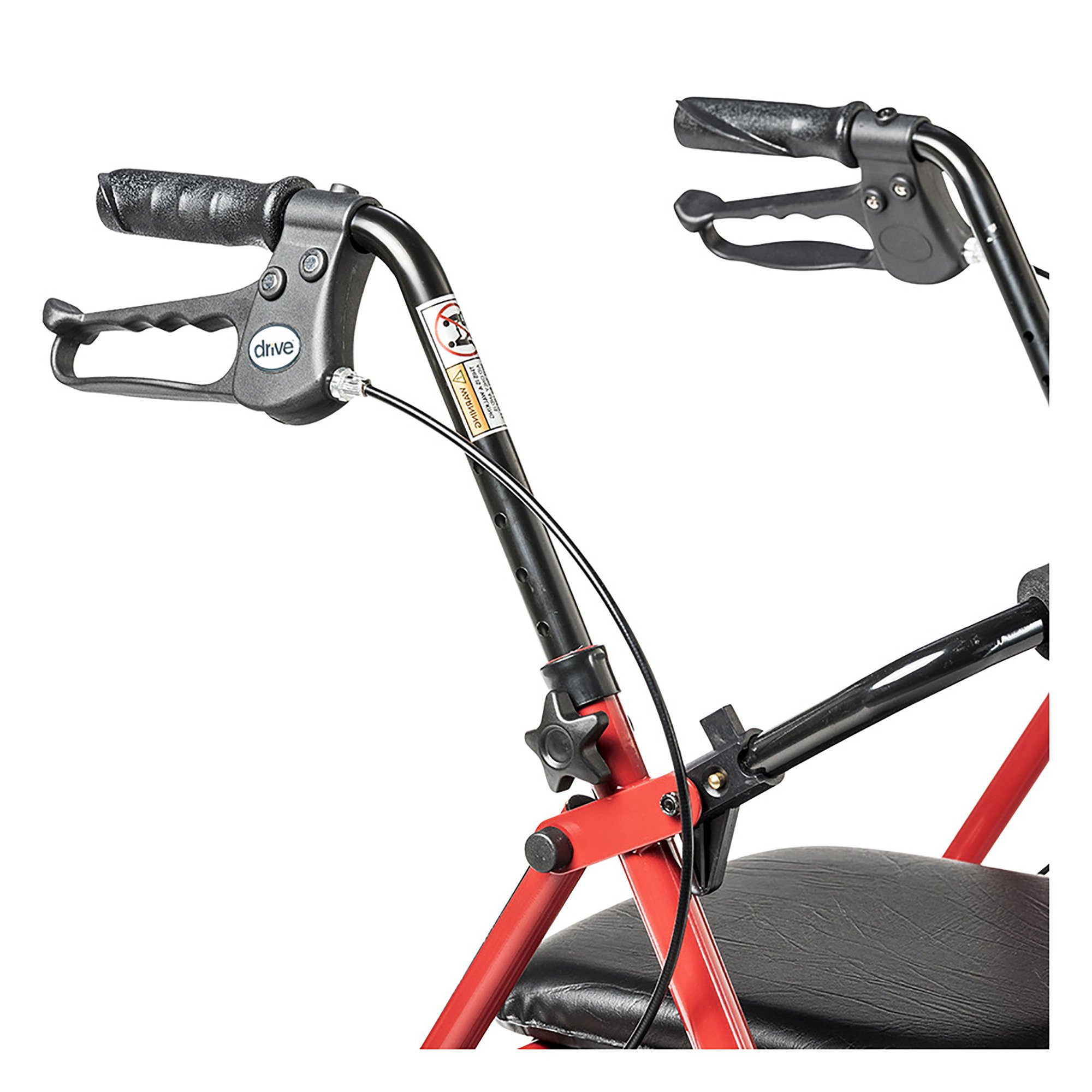 drive Adjustable Height Rollator, 6" Casters, R800RD, Red - 1 Each