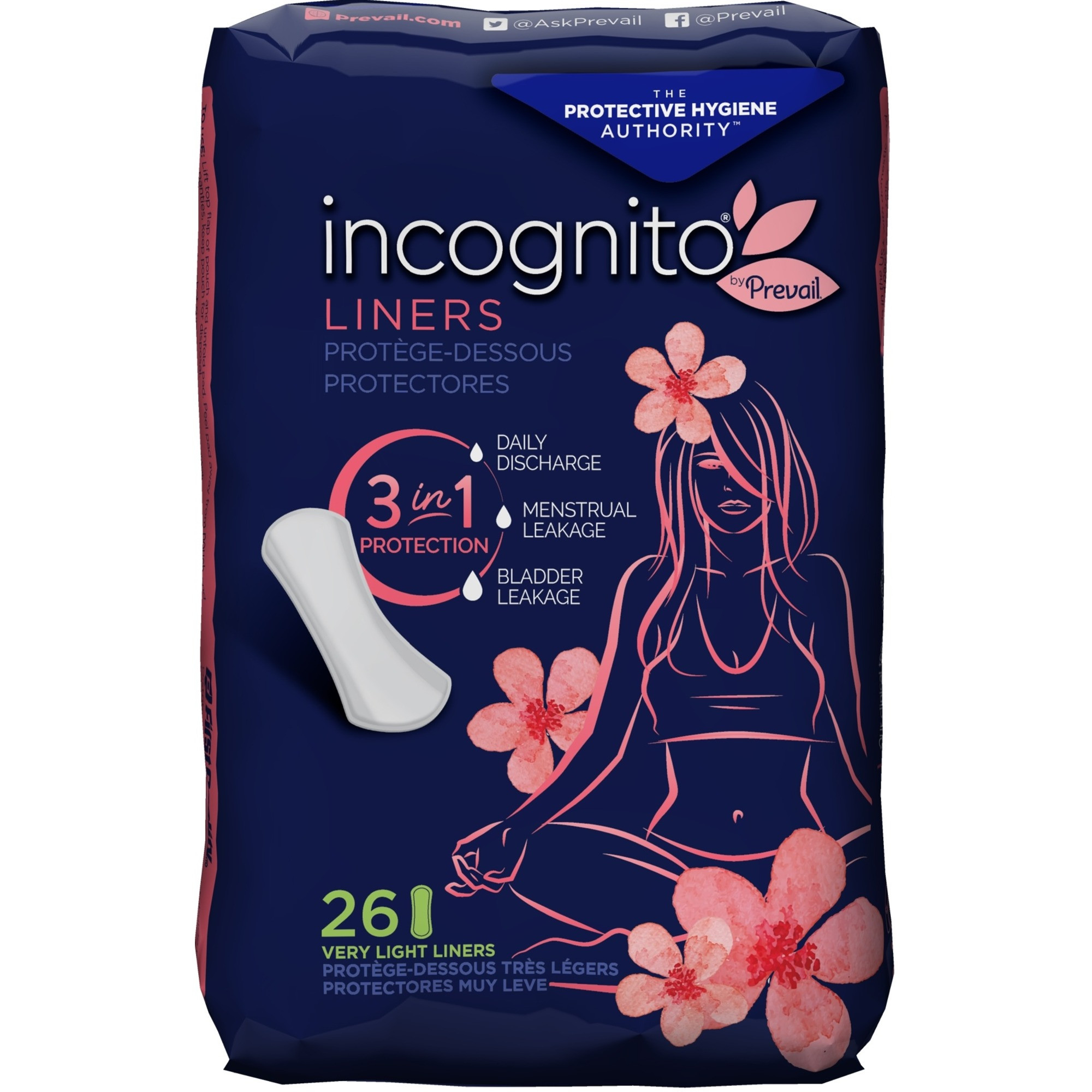 incognito by Prevail Panty Liner, Light Absorbency
