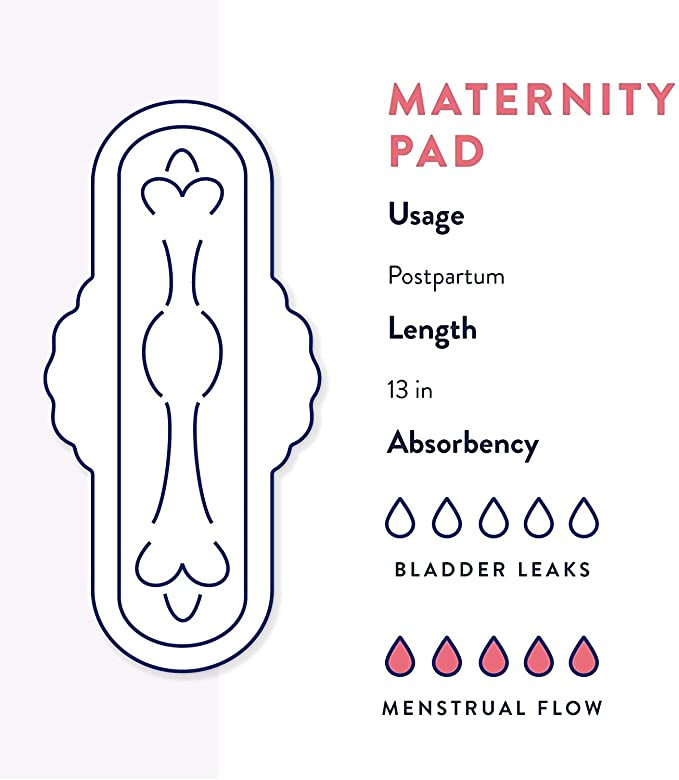 incognito by Prevail 3 in 1 Maternity Pad with Wings, Heavy Absorbency