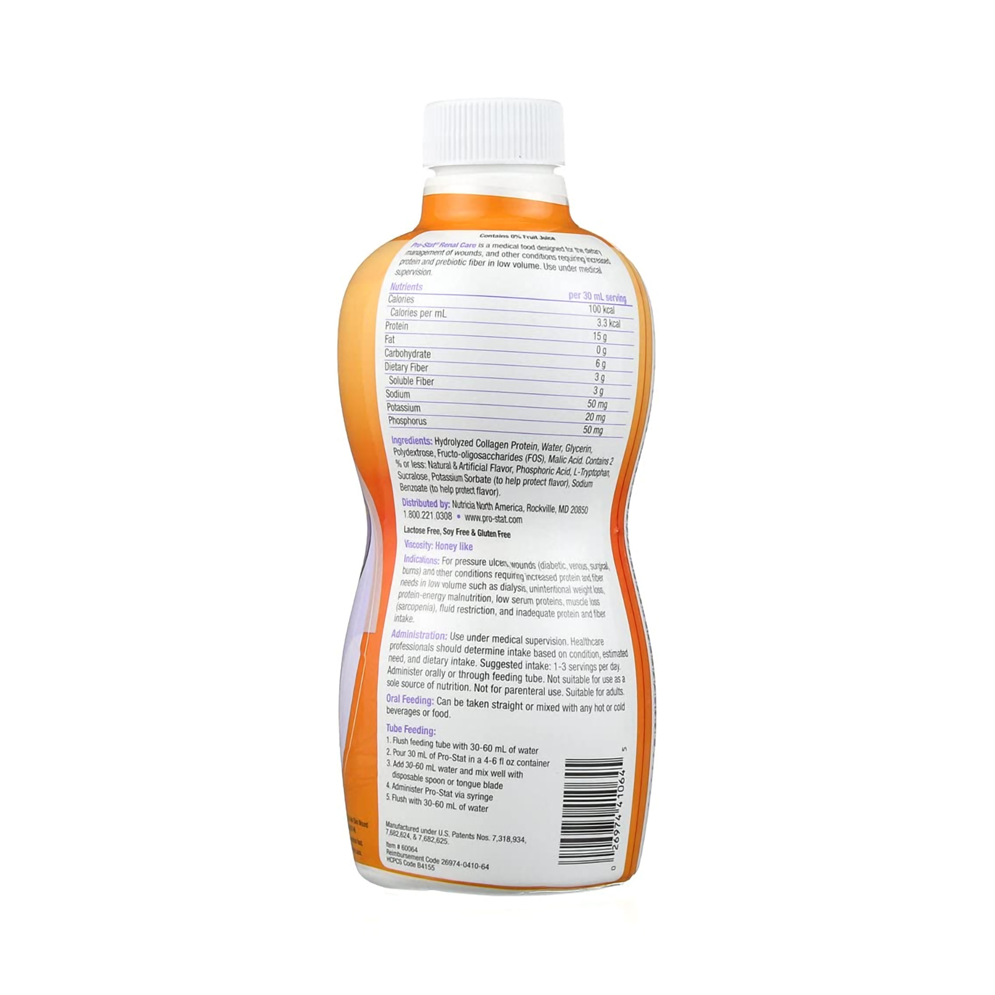 Nutricia Pro-Stat Renal Care Sugar-Free Liquid Protein, Bottle, 30 oz., Tangerine, 78388, 1 Bottle
