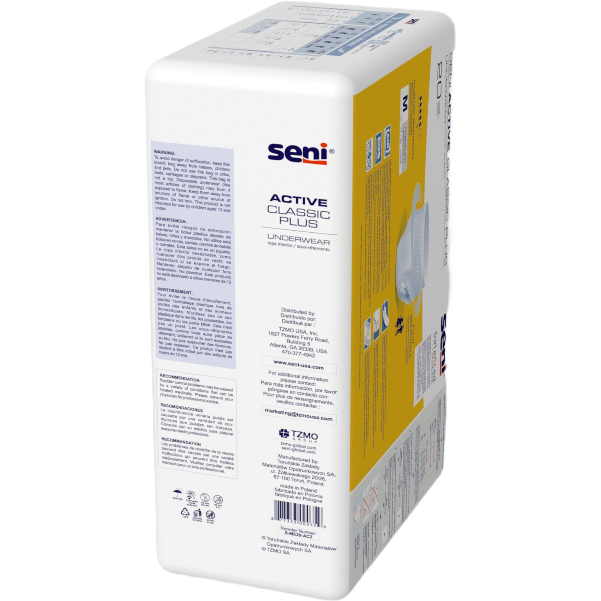 Seni Active Classic Plus Pull-up Underwear, Moderate Absorbency