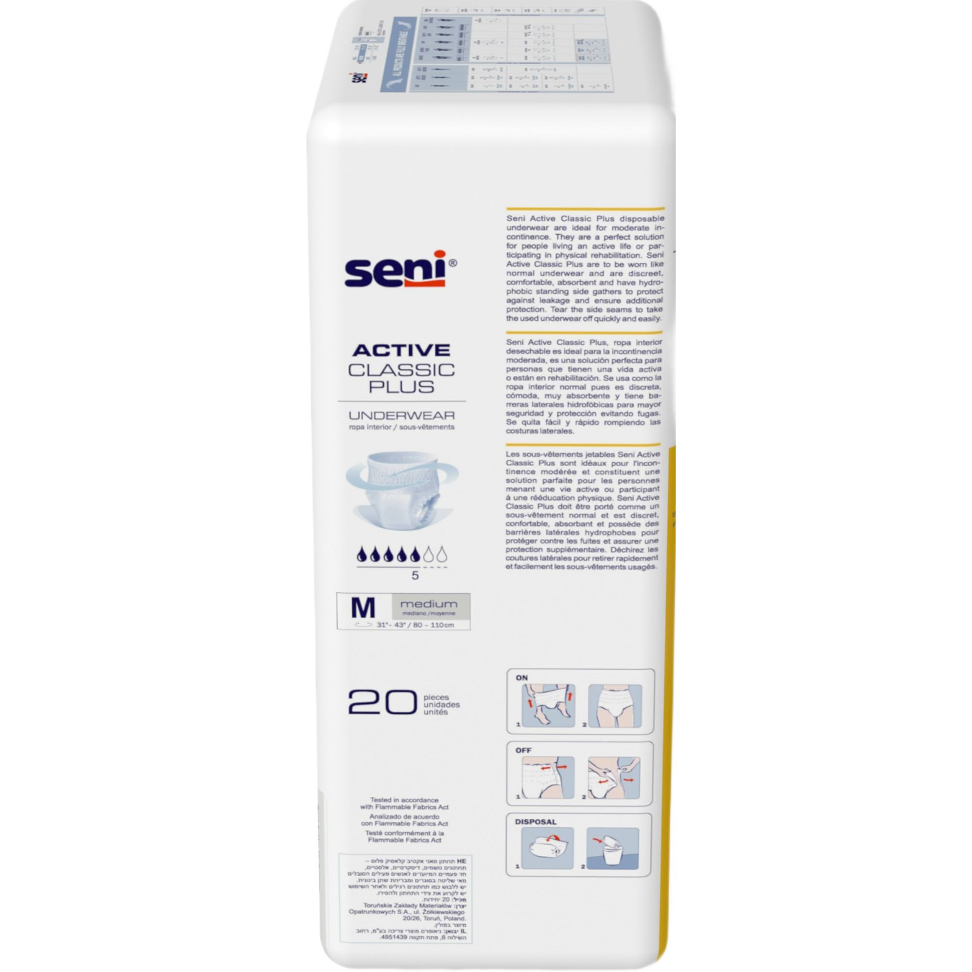 Seni Active Classic Plus Pull-up Underwear, Moderate Absorbency