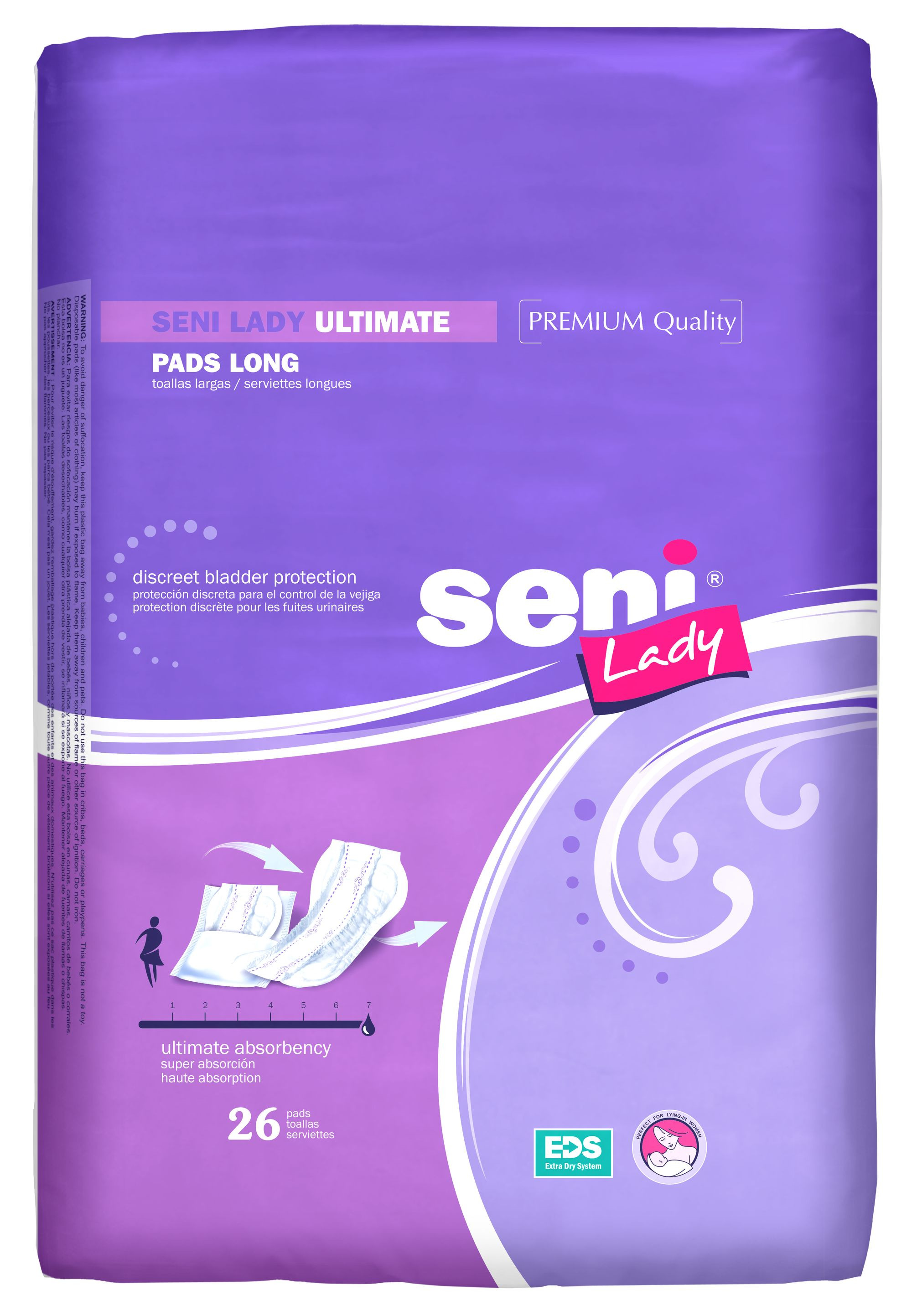 Seni Lady Ultimate Incontinence Bladder Pads, Heavy Absorbency