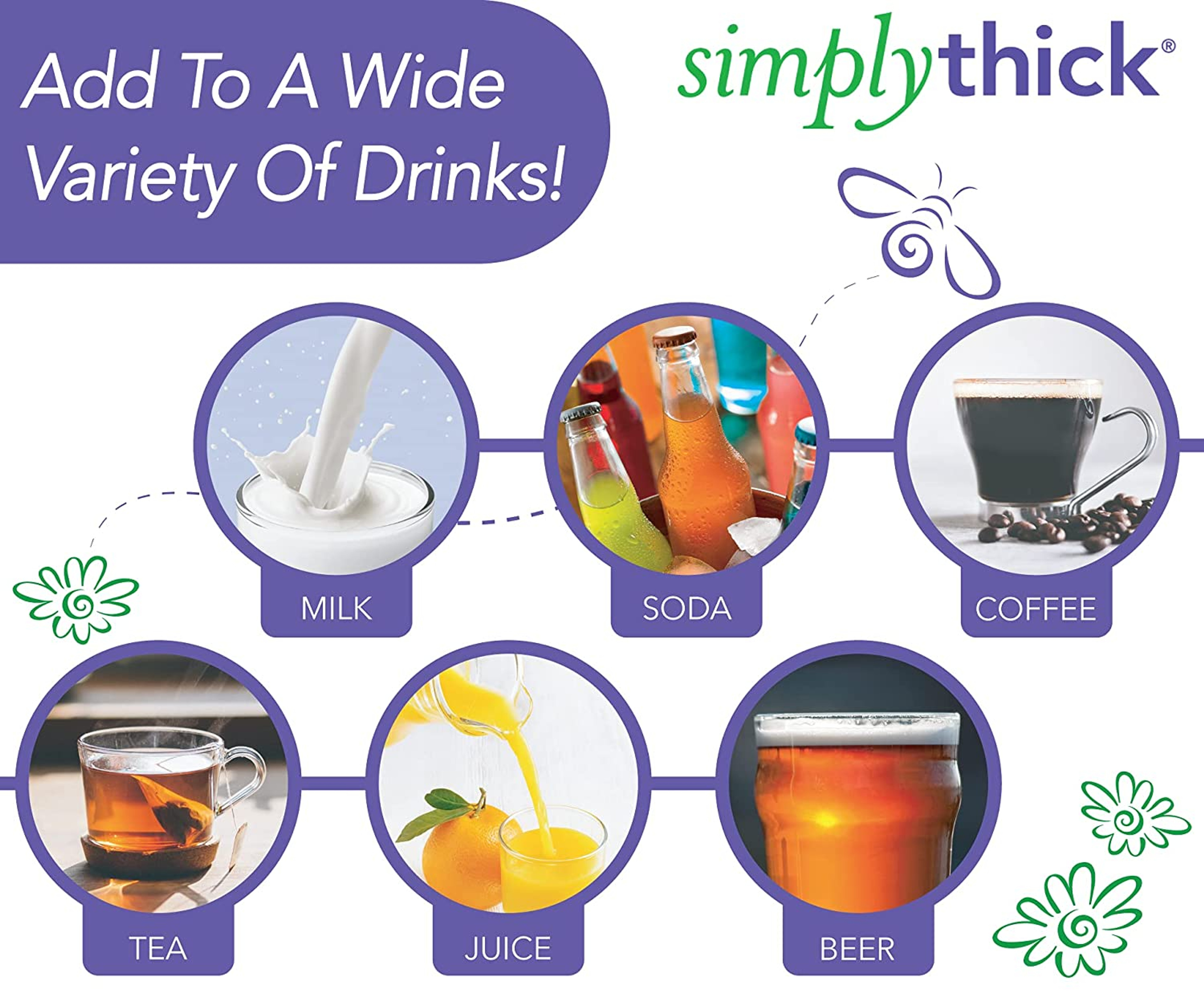 SimplyThick Easy Mix Instant Food Thickener, Packet, 12 gram, Unflavored