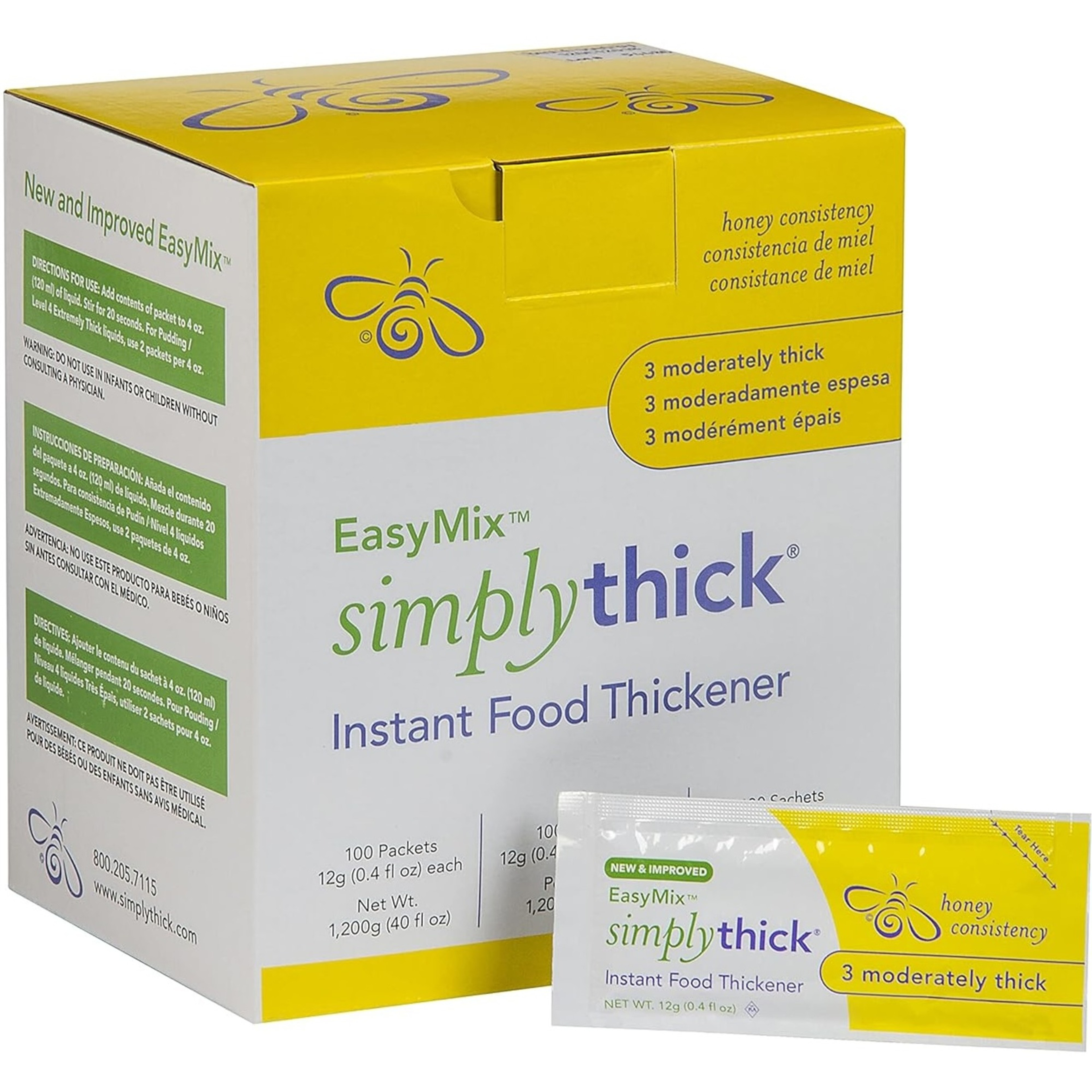SimplyThick EasyMix Instant Food Thickener Packets, Moderately Thick