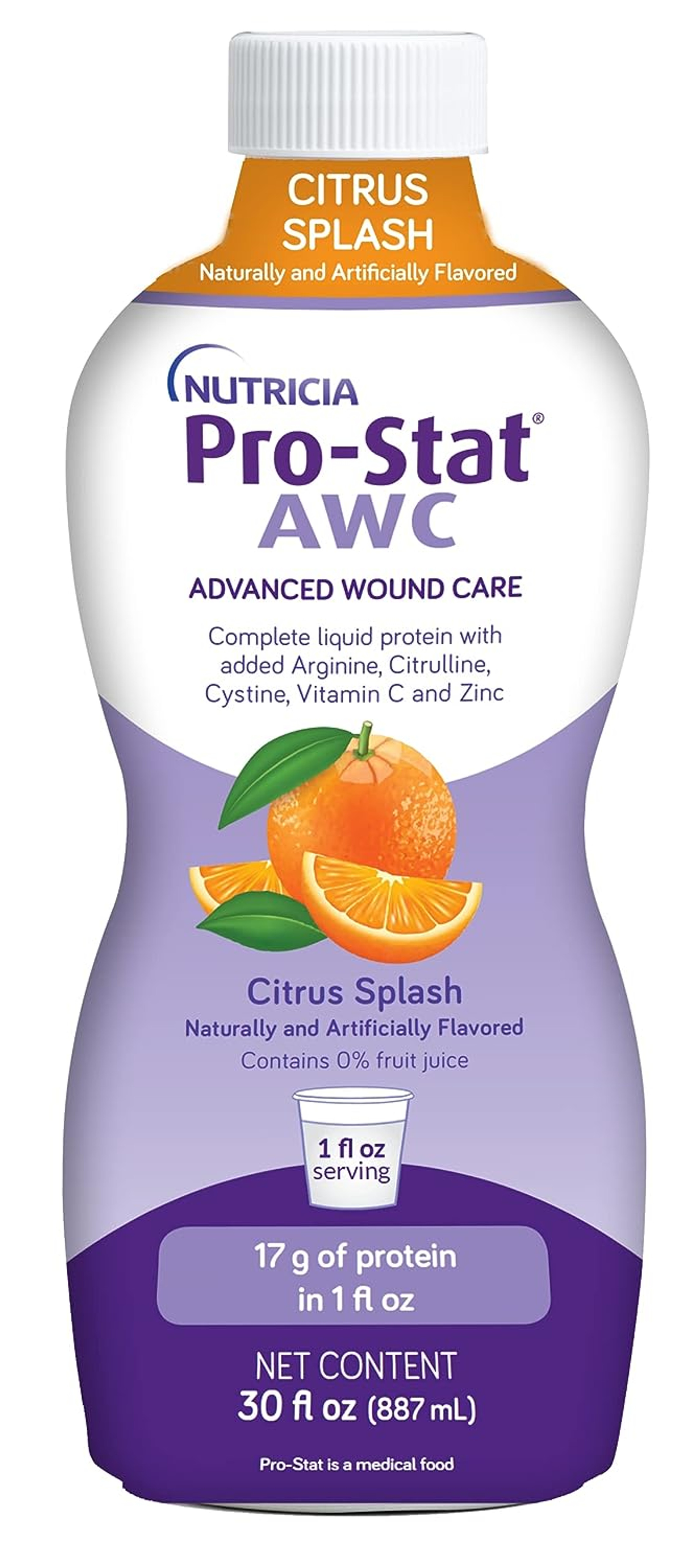 Nutricia Pro-Stat Sugar Free AWC Complete Liquid Protien, Bottle, 30 oz., Citrus Splash, 78383, 1 Bottle