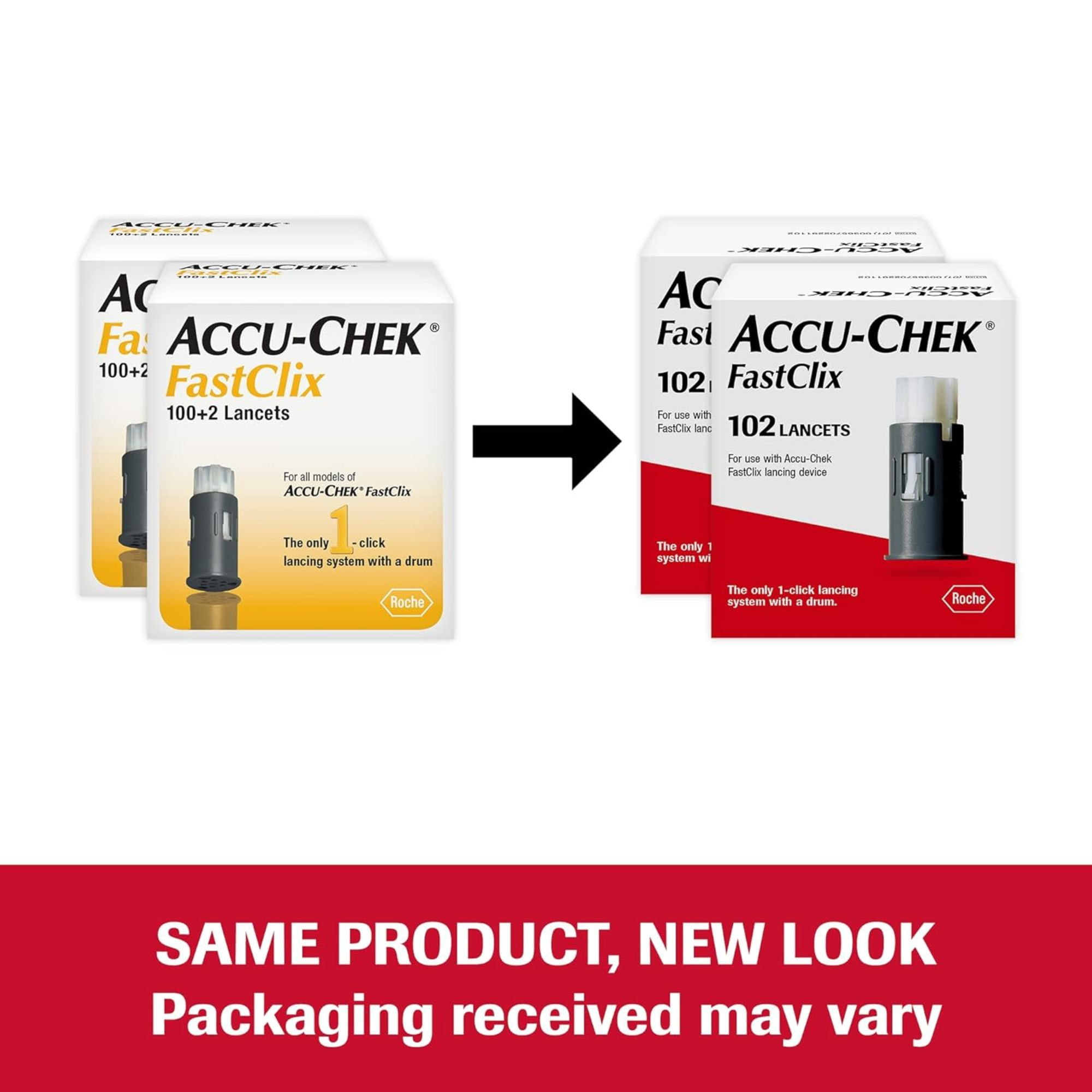 Accu-Chek FastClix Lancets, 05360145001, Box of 102