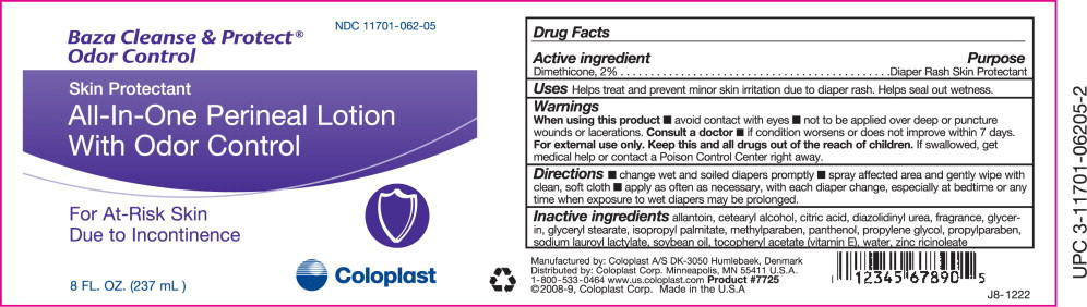 Coloplast Baza Cleanse and Protect Skin Protectant All-In-One Perineal Lotion with Odor Control, 8 oz.