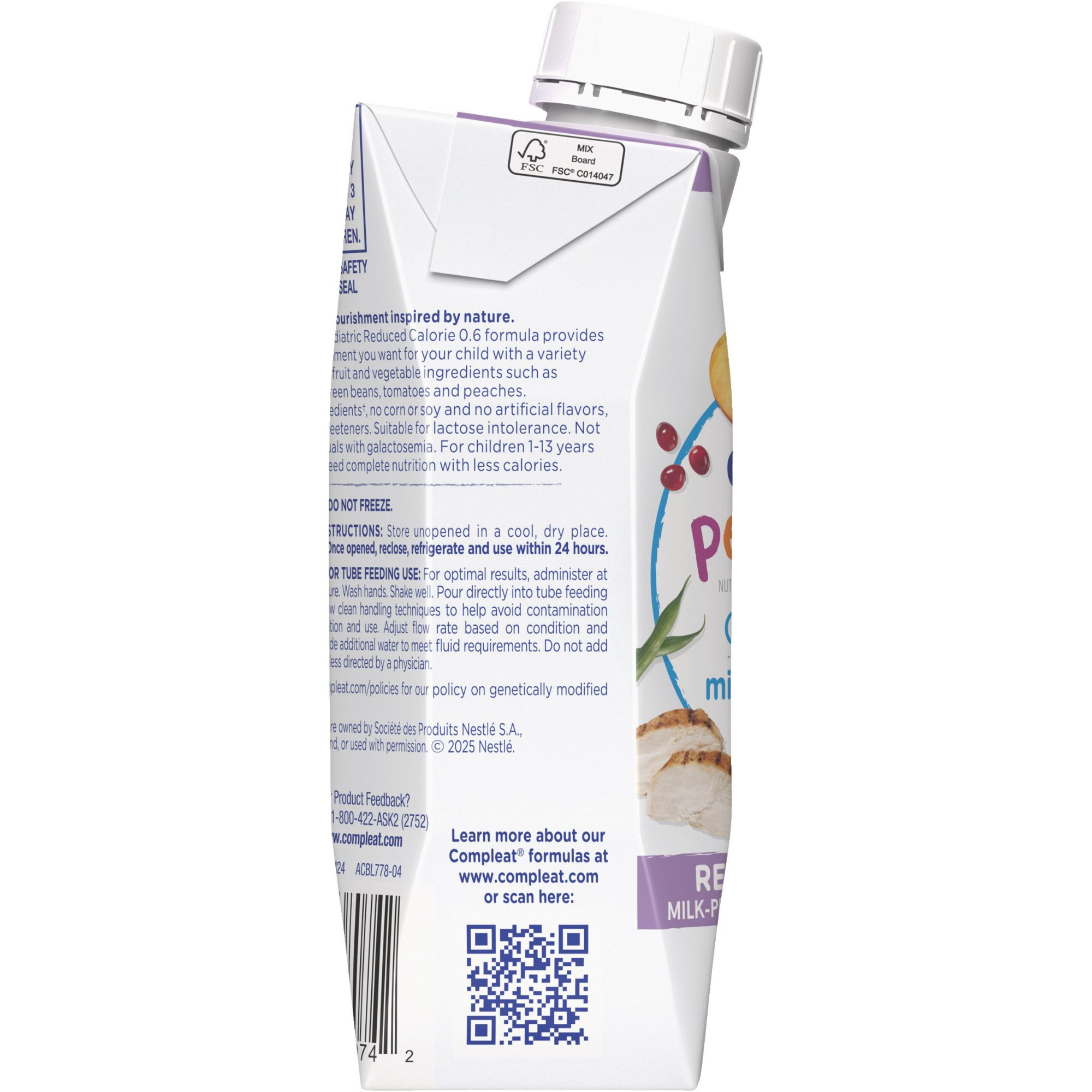 Compleat Pediatric Reduced Calorie Nutritionally Complete Tube Feeding Formula, 8.45 oz., 10043900380749, Case of 24