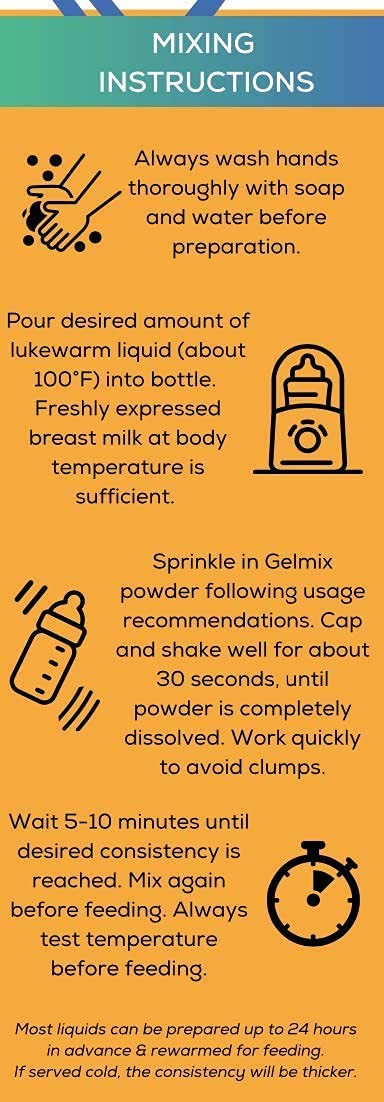 Gelmix Infant Thickener for Breast Milk & Formula, 4.4 oz.