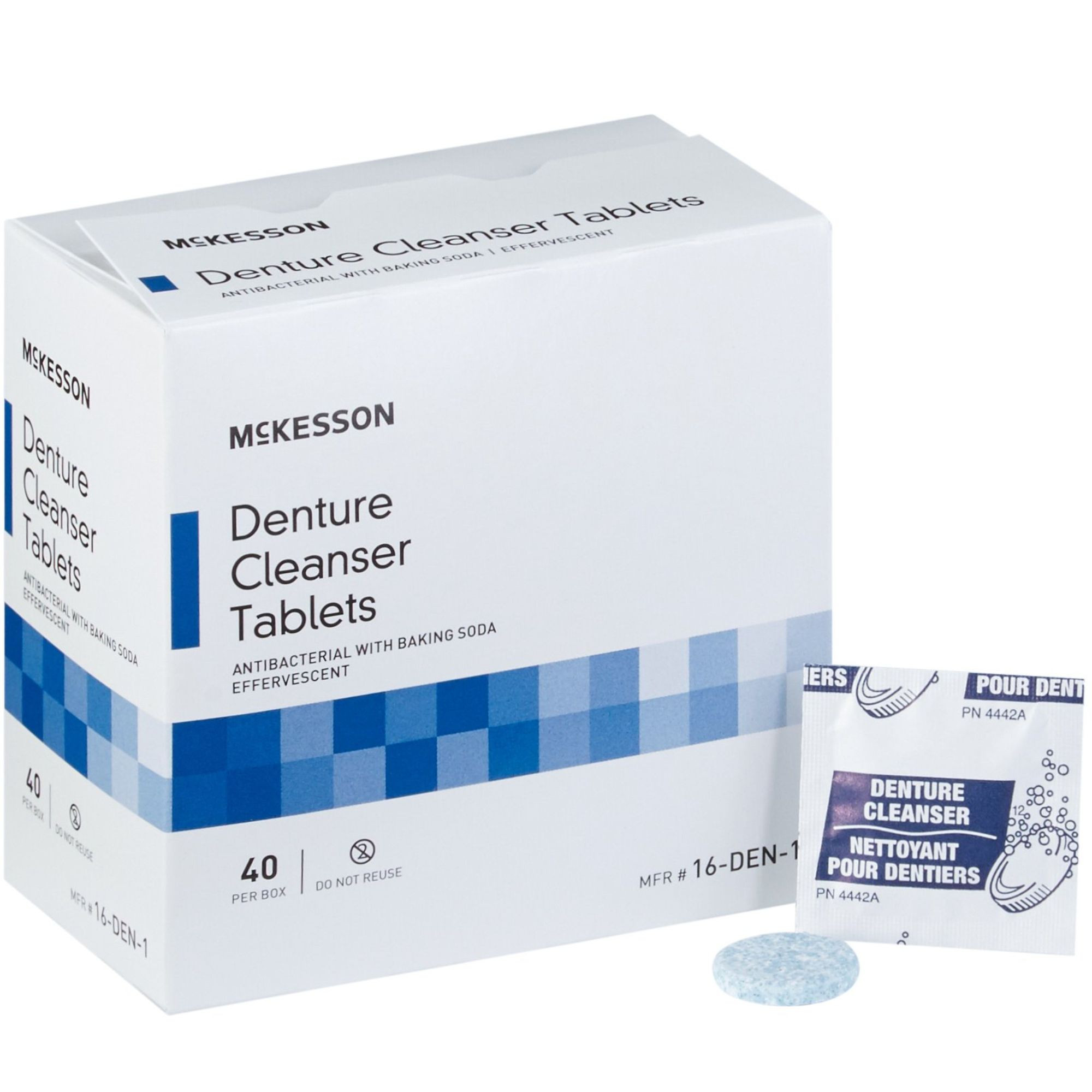 McKesson Denture Cleanser Tablets, 16-DEN-1, 1 Box (40 Tablets)
