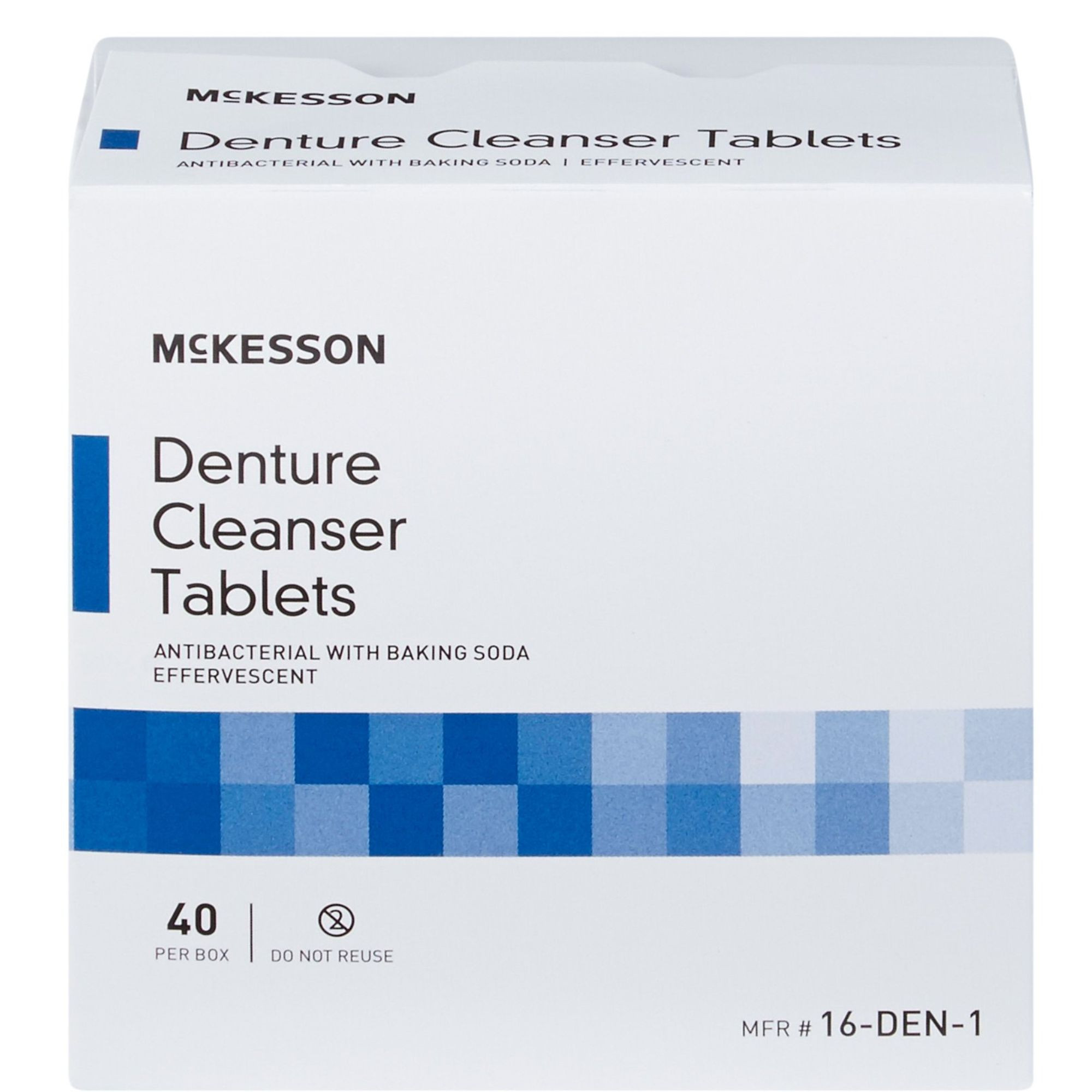 McKesson Denture Cleanser Tablets, 16-DEN-1, 1 Box (40 Tablets)