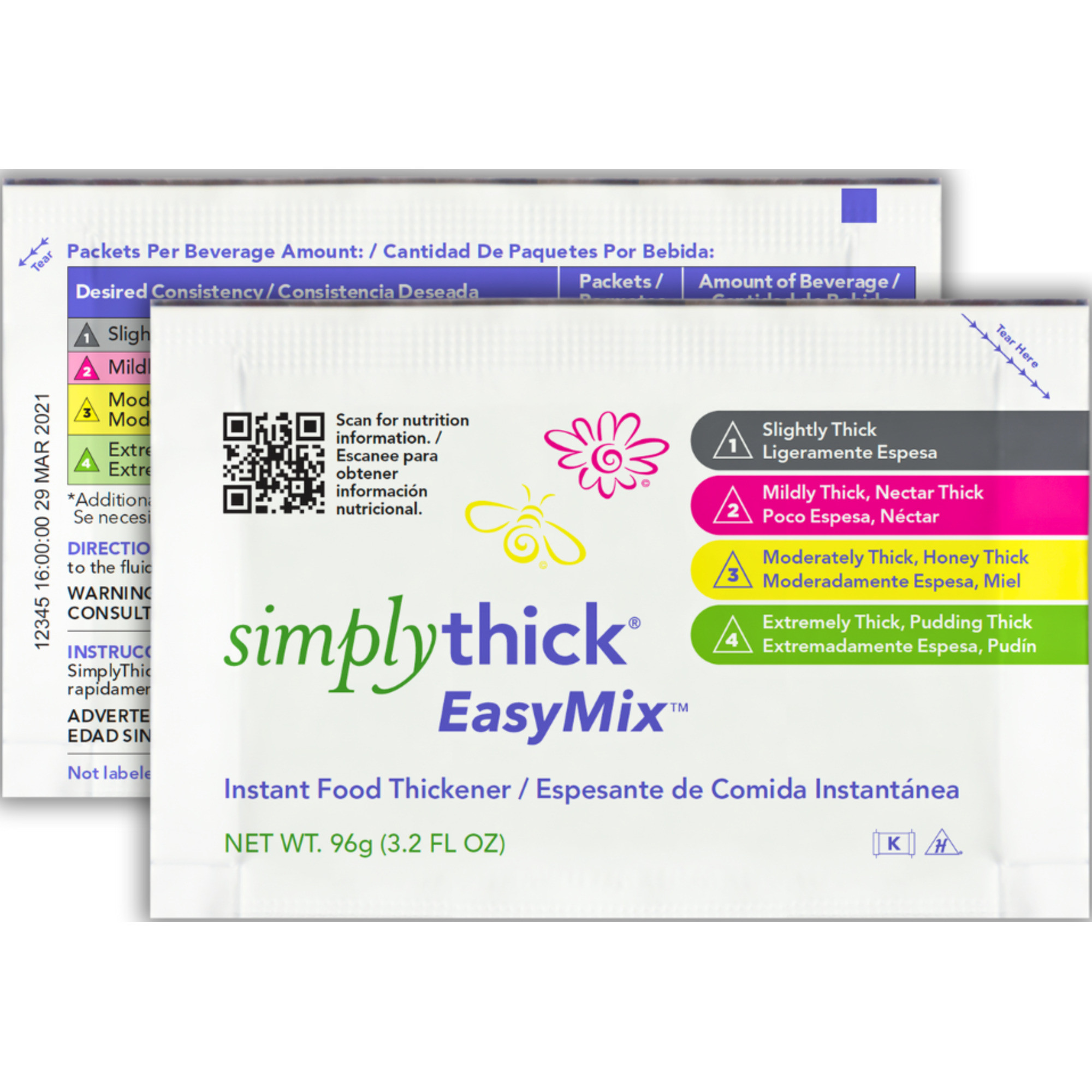 SimplyThick EasyMix Instant Food Thickener Bulk Packets, All Thickness Levels