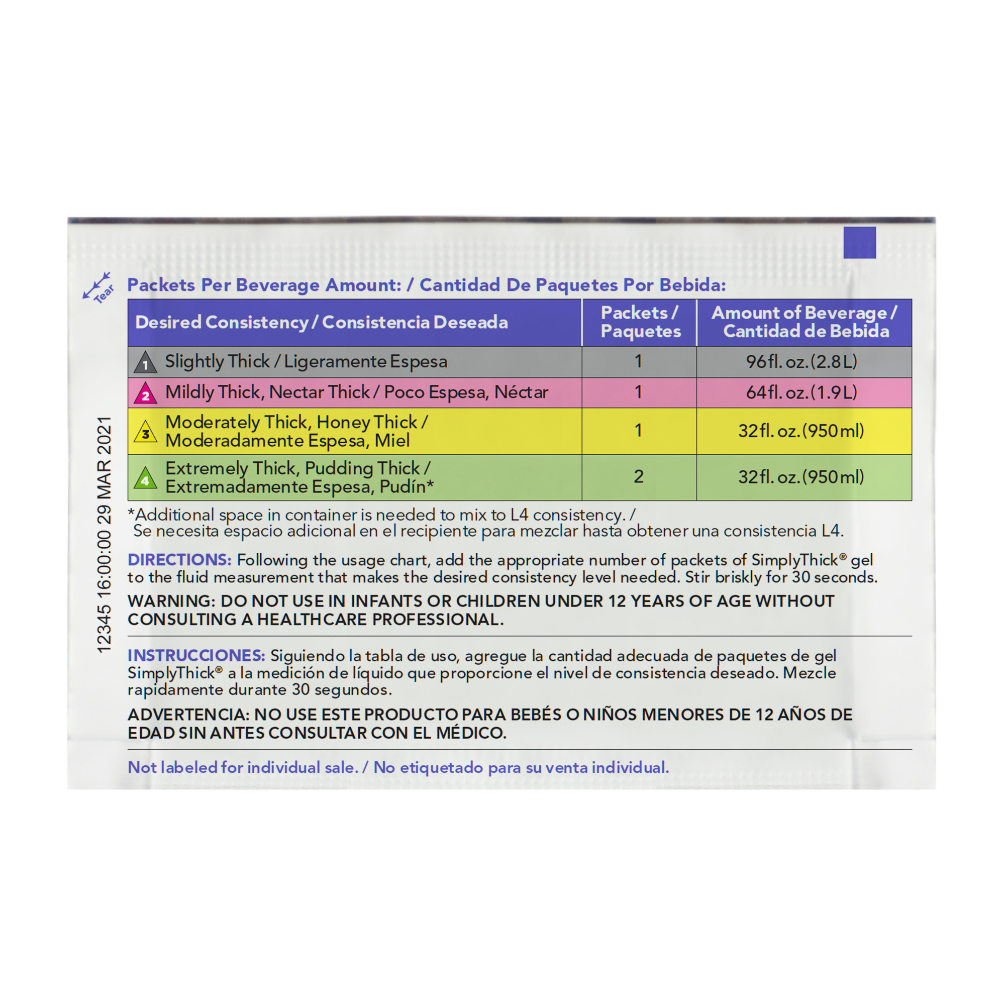 SimplyThick EasyMix Instant Food Thickener Bulk Packets, All Thickness Levels