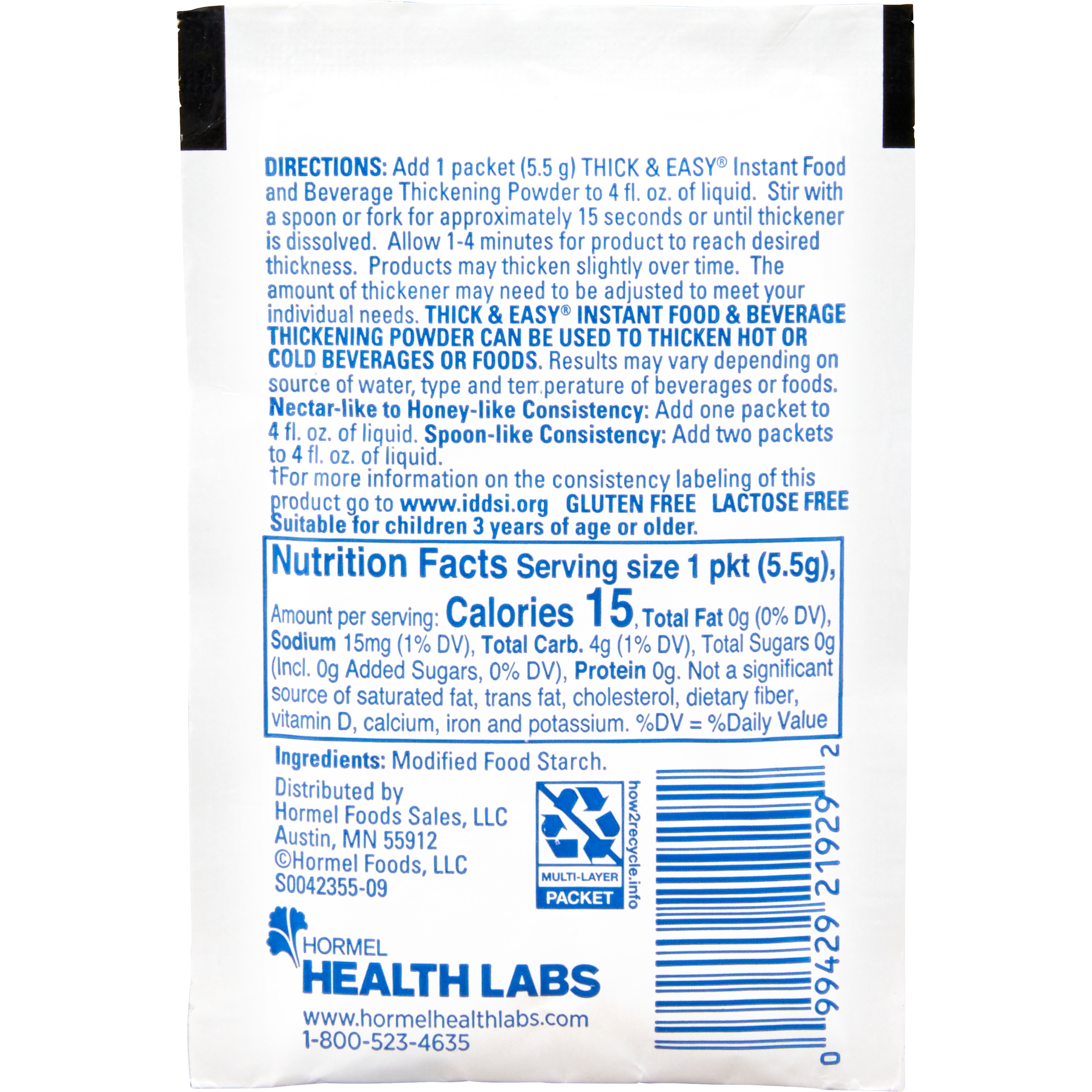 Hormel Thick & Easy Instant Food & Beverage Thickening Powder, Honey & Nectar Consistency